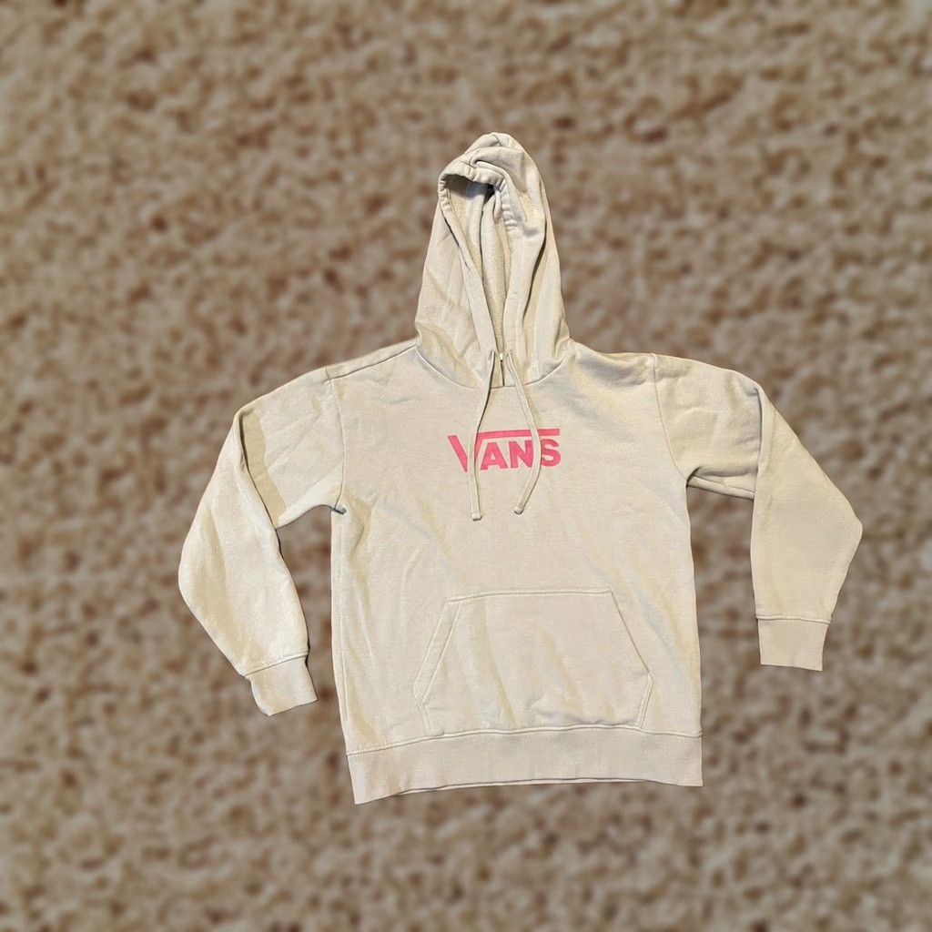 Vans Vans Skateboarding Hoodie Sweatshirt Gray Pink Spellout Pullover Womens XS Size XS / US 0-2 / IT 36-38 - 1 Thumbnail
