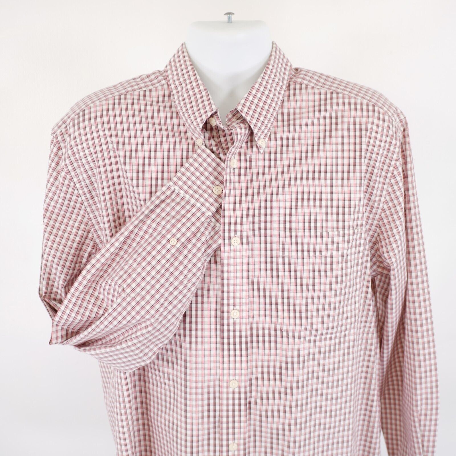 Eddie Bauer Eddie Bauer Wrinkle Resistant Red Black White Plaid Large Bu Size US L / EU 52-54 / 3 - 1 Thumbnail