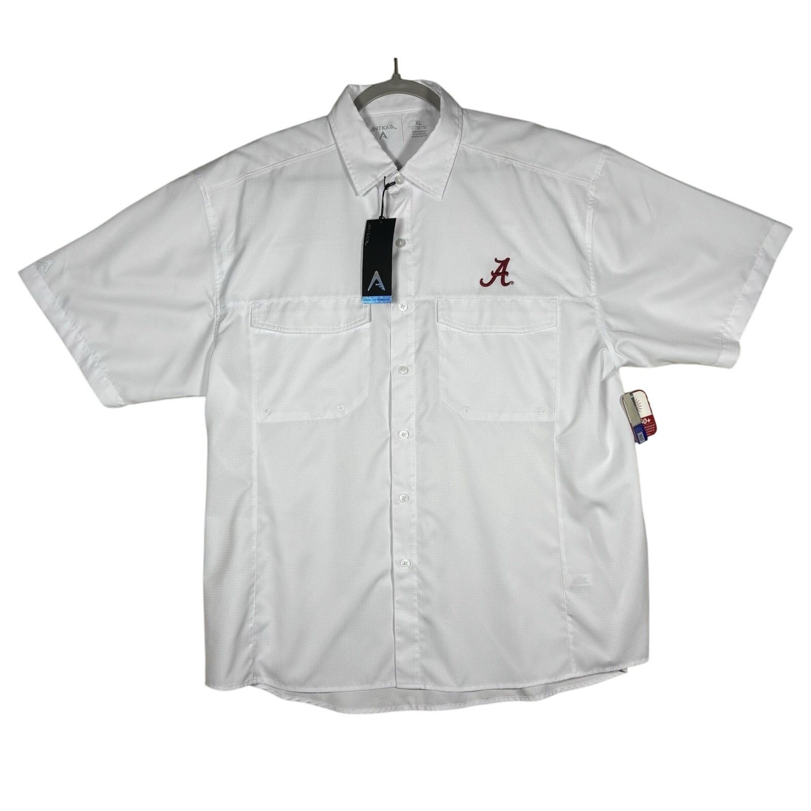 Antigua Antigua Alabama Crimson Tide White XL Button Up Shirt NWT Size US XL / EU 56 / 4 - 1 Thumbnail
