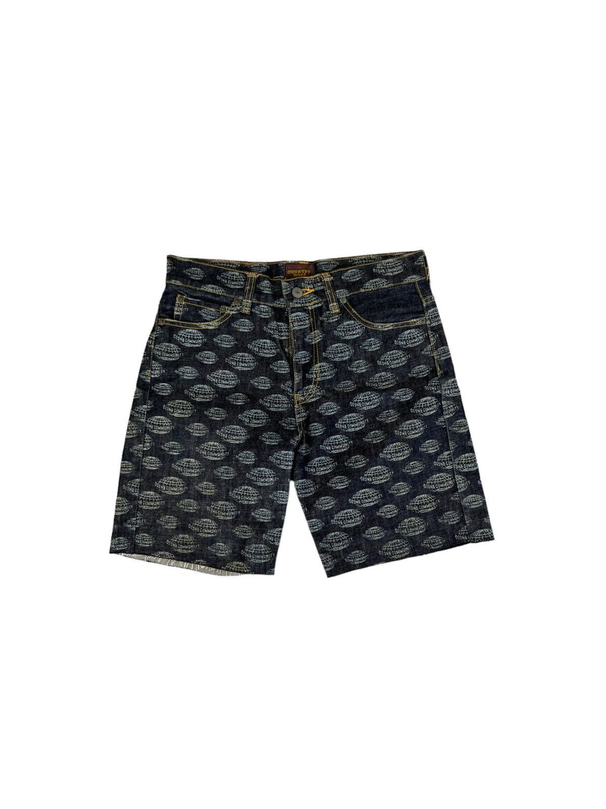 Hysteric Glamour All Over Print Monogram Ozon Comunity Shorts Denim Size US 29 - 4 Thumbnail