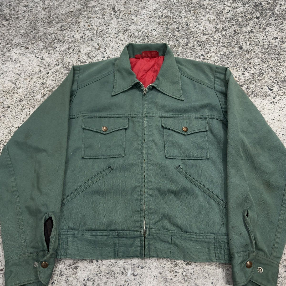 Dickies 80s Faded Thrashed Dickies Zip Up Work Jacket ERD Grunge Size US M / EU 48-50 / 2 - 7 Thumbnail