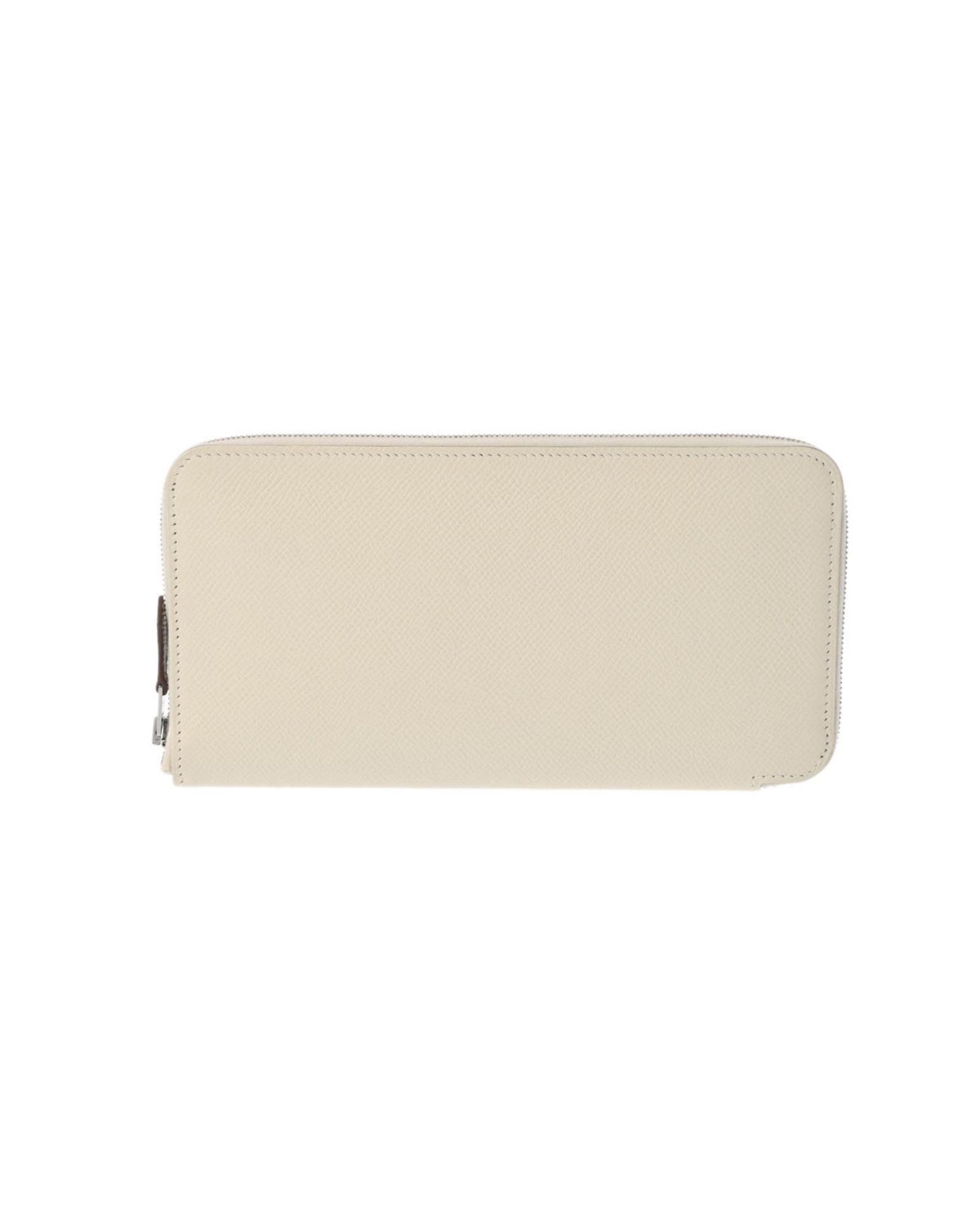 image of Hermes Elegant Leather Long Wallet in White, Women's