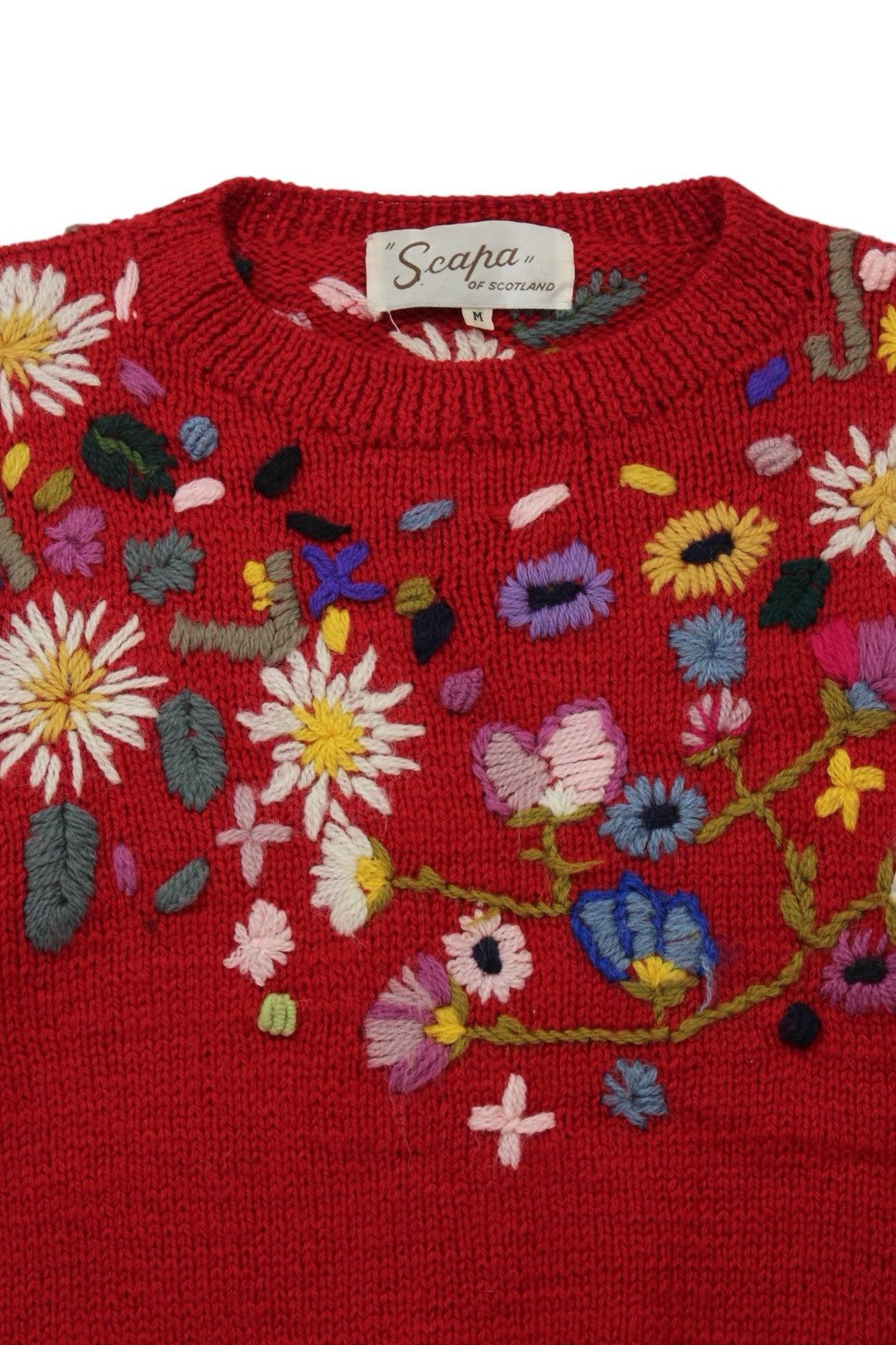 Vintage 1990S SCAPA OF SCOTLAND HAND EMBROIDERED WOOLKNIT Size US S / EU 44-46 / 1 - 4 Thumbnail