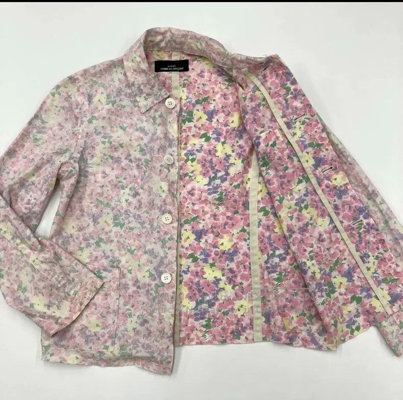Comme des Garcons Comme Des Garcons Pink Floral Print Jacket Long Skirt Set Size M / US 6-8 / IT 42-44 - 4 Thumbnail