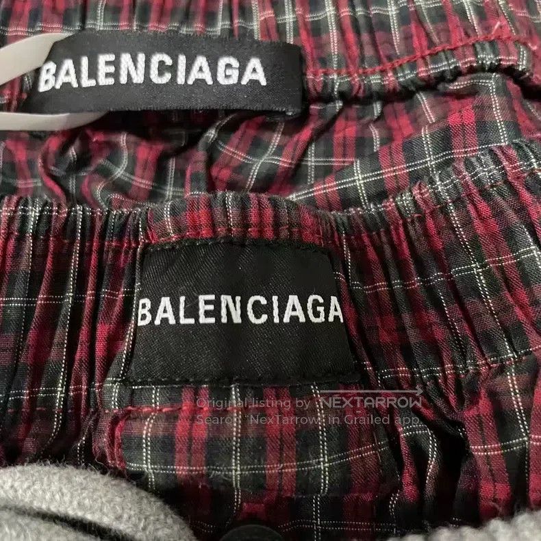 Balenciaga Balenciaga size S Double Waist Wide Leg Grey Plaid Trouser Size US 27 - 3 Thumbnail
