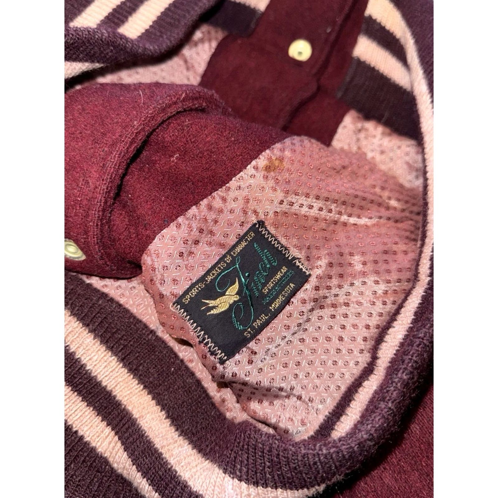 Vintage VINTAGE Finch Sportswear Anoka Tornados Wool Leather Varsity Jacket Medium Mens Maroon Wool Leather 60’s 40 measurements 23in 19in Size US M / EU 48-50 / 2 - 6 Thumbnail