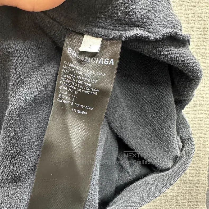 Balenciaga Balenciaga Strikethrough Tape Logo Washed Grey Hoodie Size US S / EU 44-46 / 1 - 4 Thumbnail