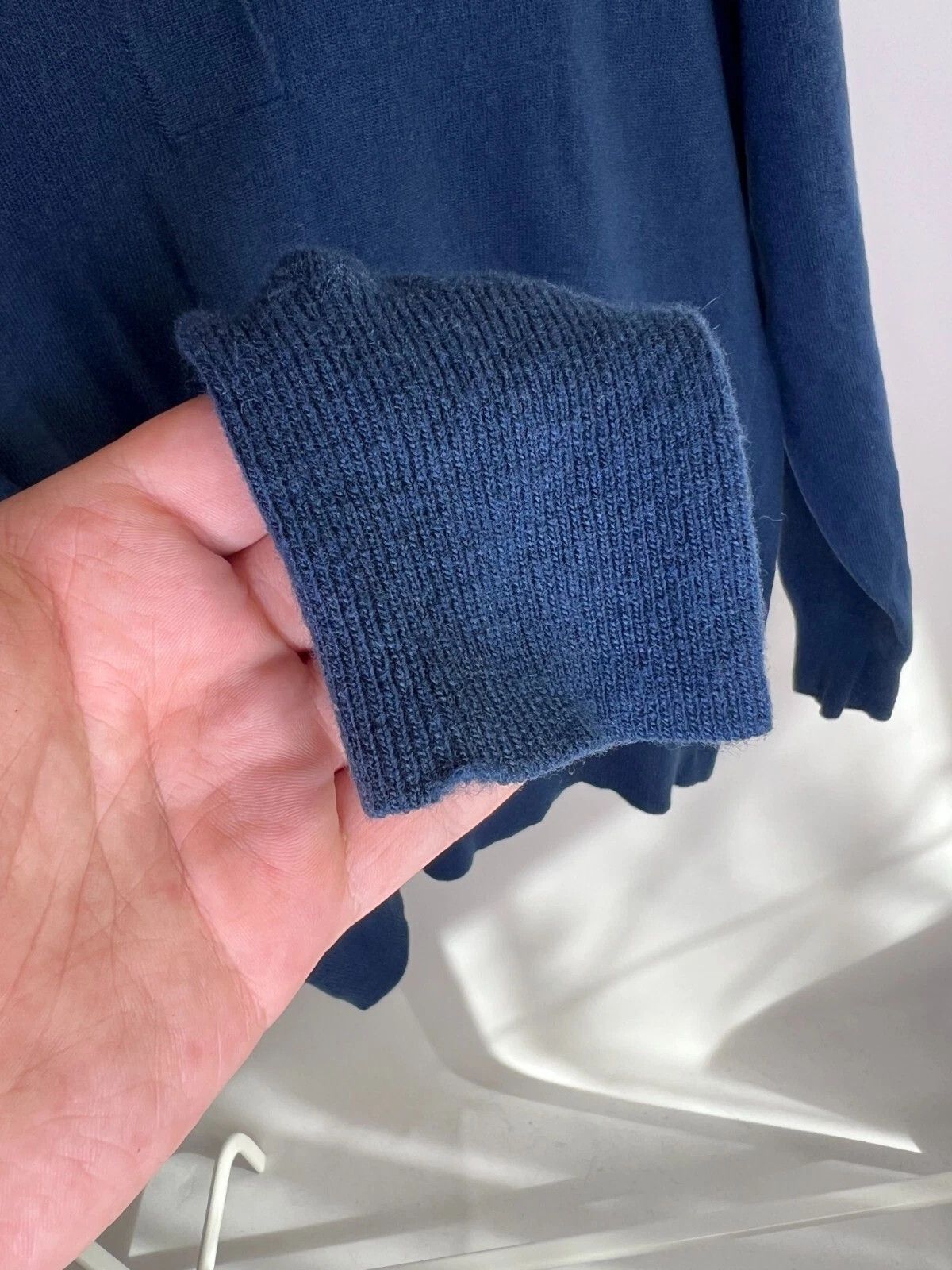 Other Hawick by John Scott Pure Lambswool Blue Long Sleeve Polo Size US M / EU 48-50 / 2 - 12 Thumbnail