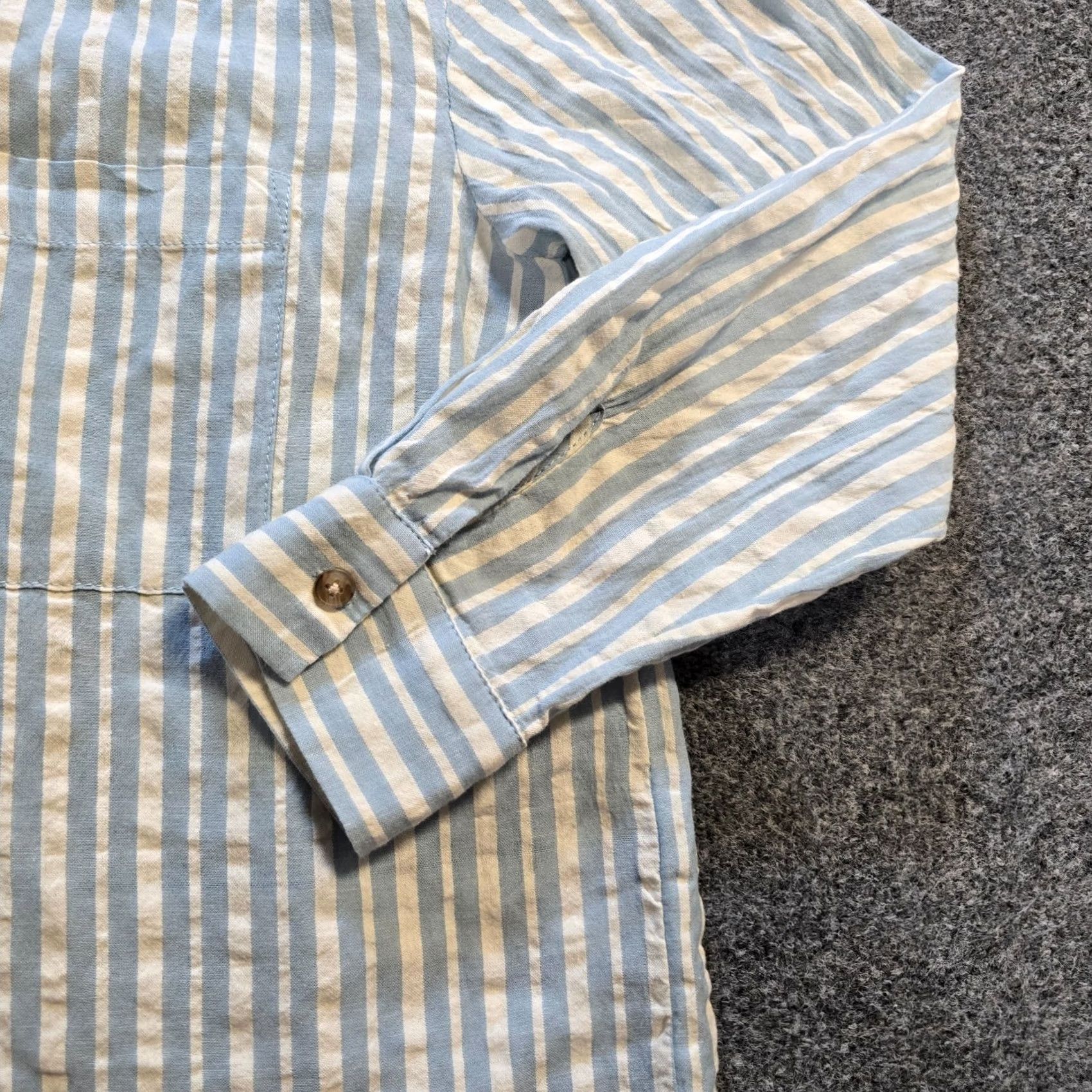 Anthropologie Pilcro Top Womens Size Small Blue Striped Button Long Sleeve Blouse Size S / US 4 / IT 40 - 4 Thumbnail