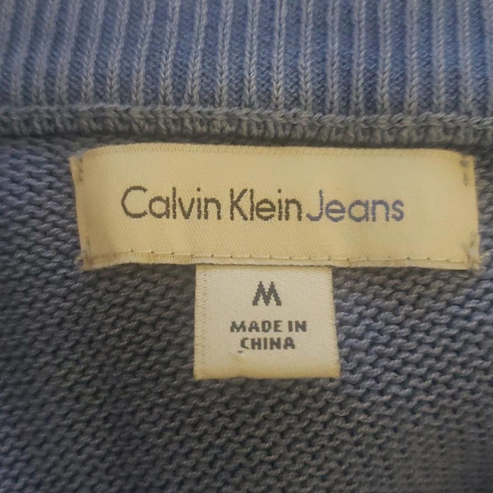 Designer CT874 Calvin Klein Blue Faded Long Sleeve Sweater M Size M / US 6-8 / IT 42-44 - 4 Thumbnail