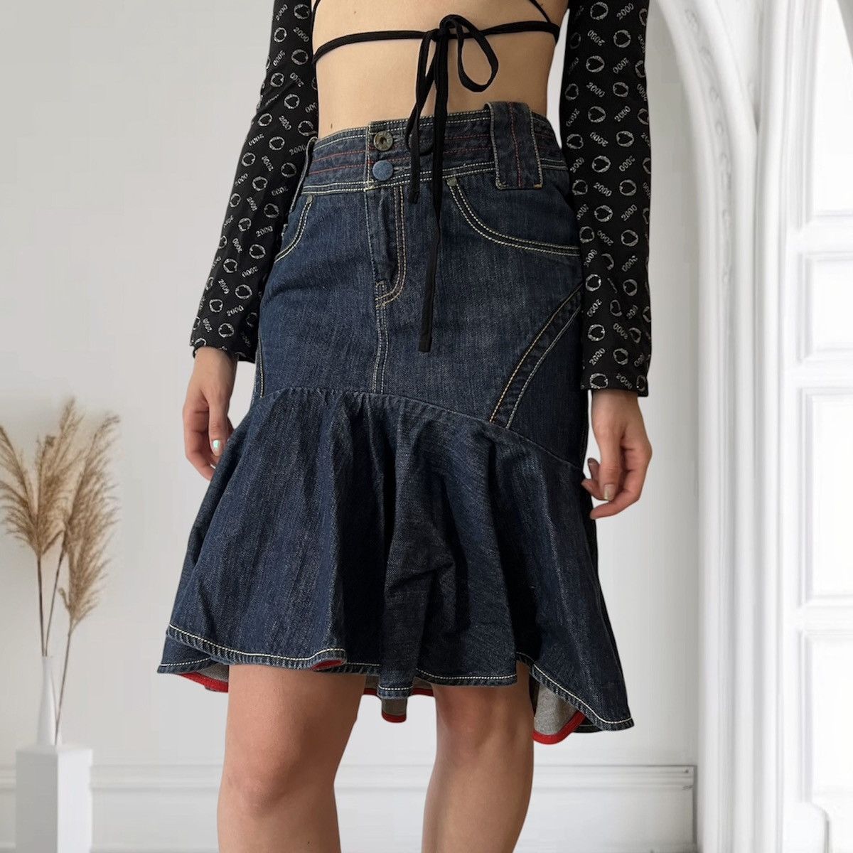 Diesel Vintage diesel mini skirt denim y2k mermaid pleated Size 28" / US 6 / IT 42 - 1 Thumbnail