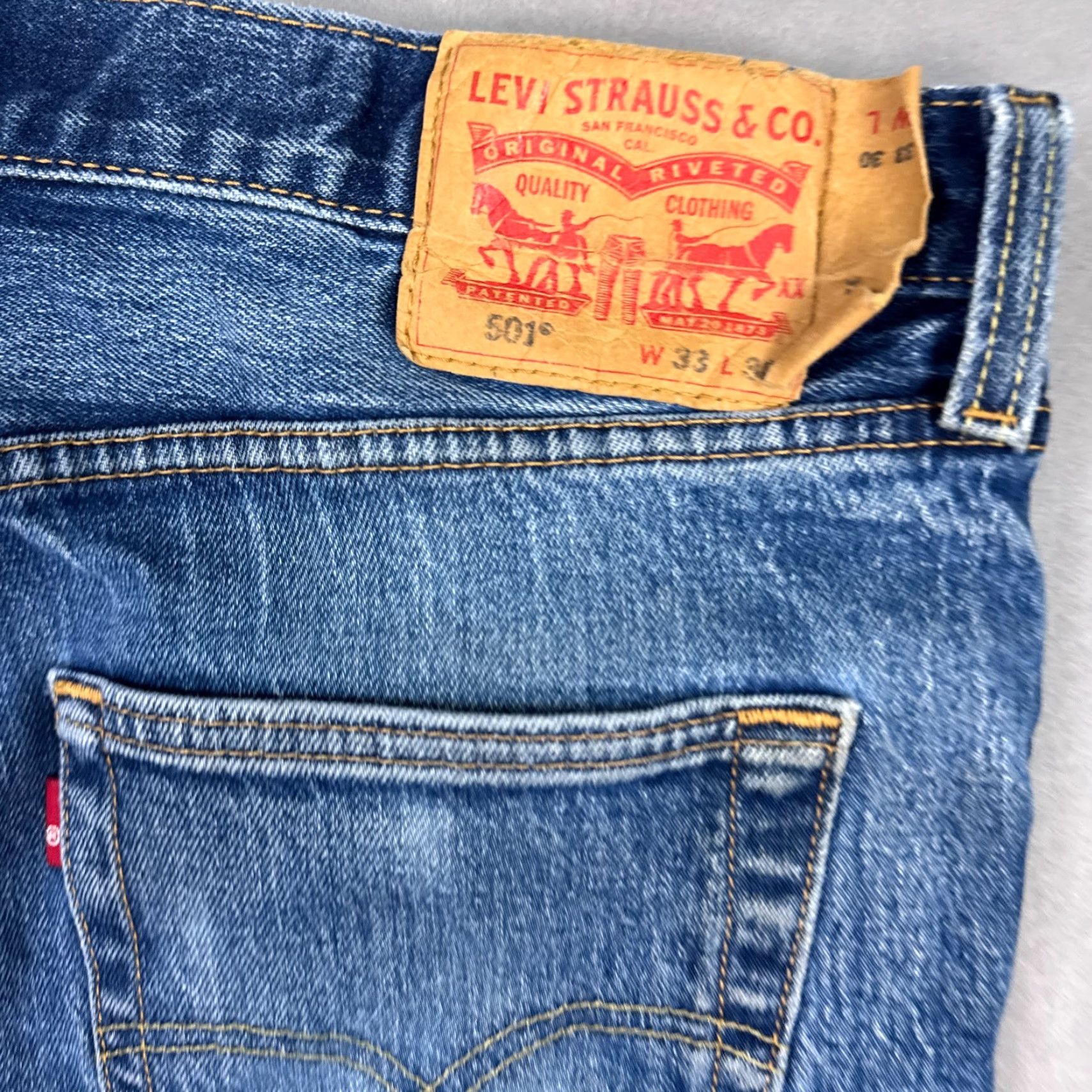 Levi's Levi's 501 Jeans Mens 33x30 Blue Pants Button Fly Work Denim Straight Regular Size US 33 - 6 Thumbnail