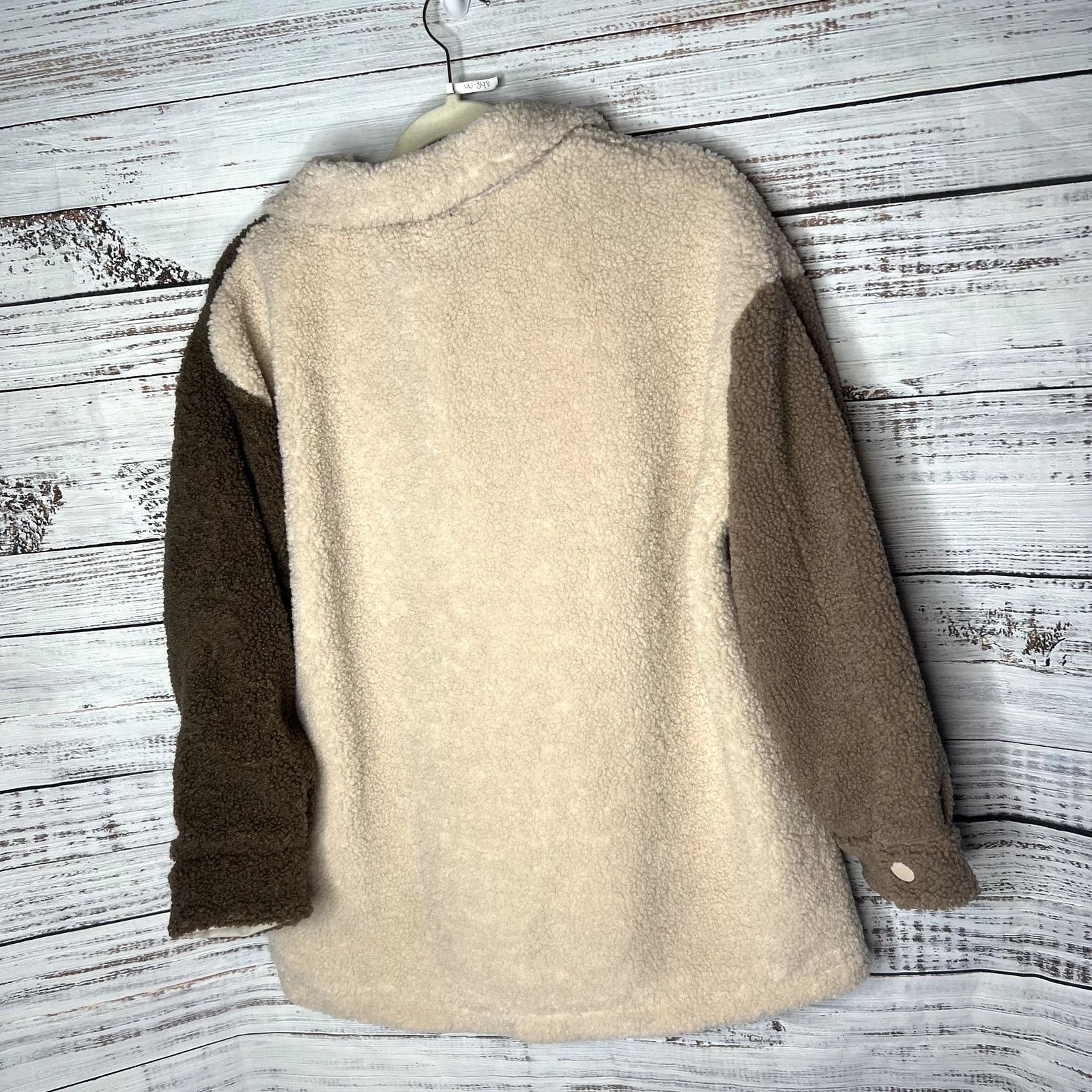Urban Outfitters Entro Sherpa Colorblock Shacket Jacket Small Over Sized Size S / US 4 / IT 40 - 3 Thumbnail