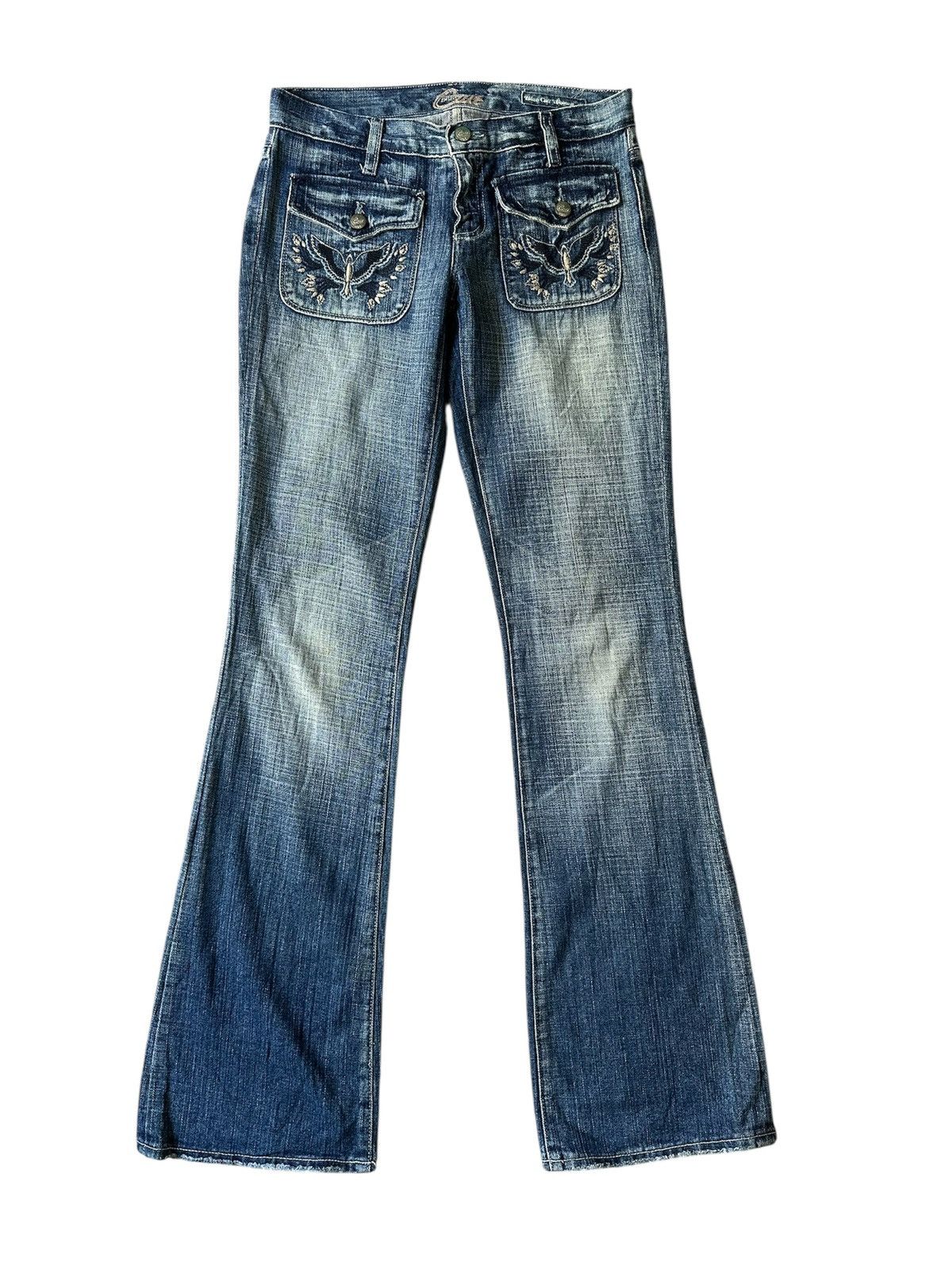 Japanese Brand FLARE Blue Cult Fatigue Jeans Size 28" / US 6 / IT 42 - 1 Thumbnail