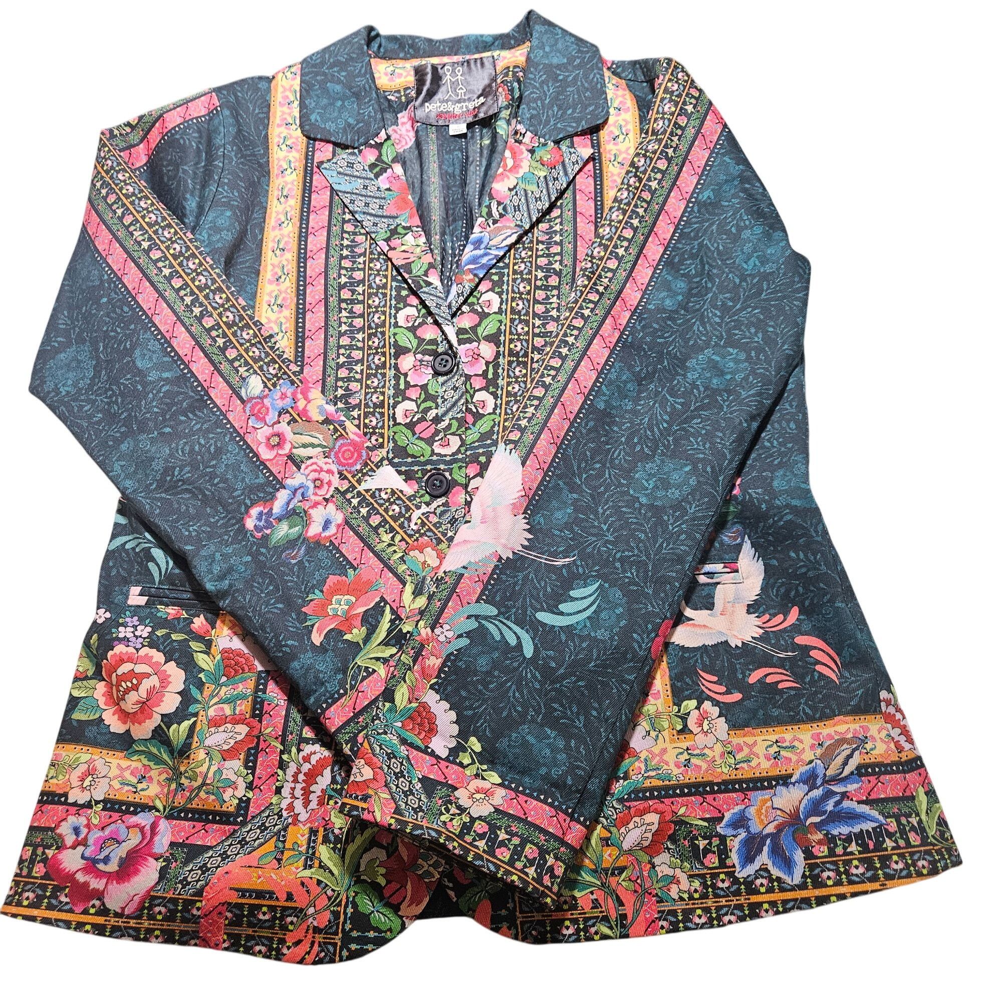 Johnny Was Johnny Was Womens Pete & Greta Floral Boho Print Jacket S Ar Size S / US 4 / IT 40 - 7 Thumbnail