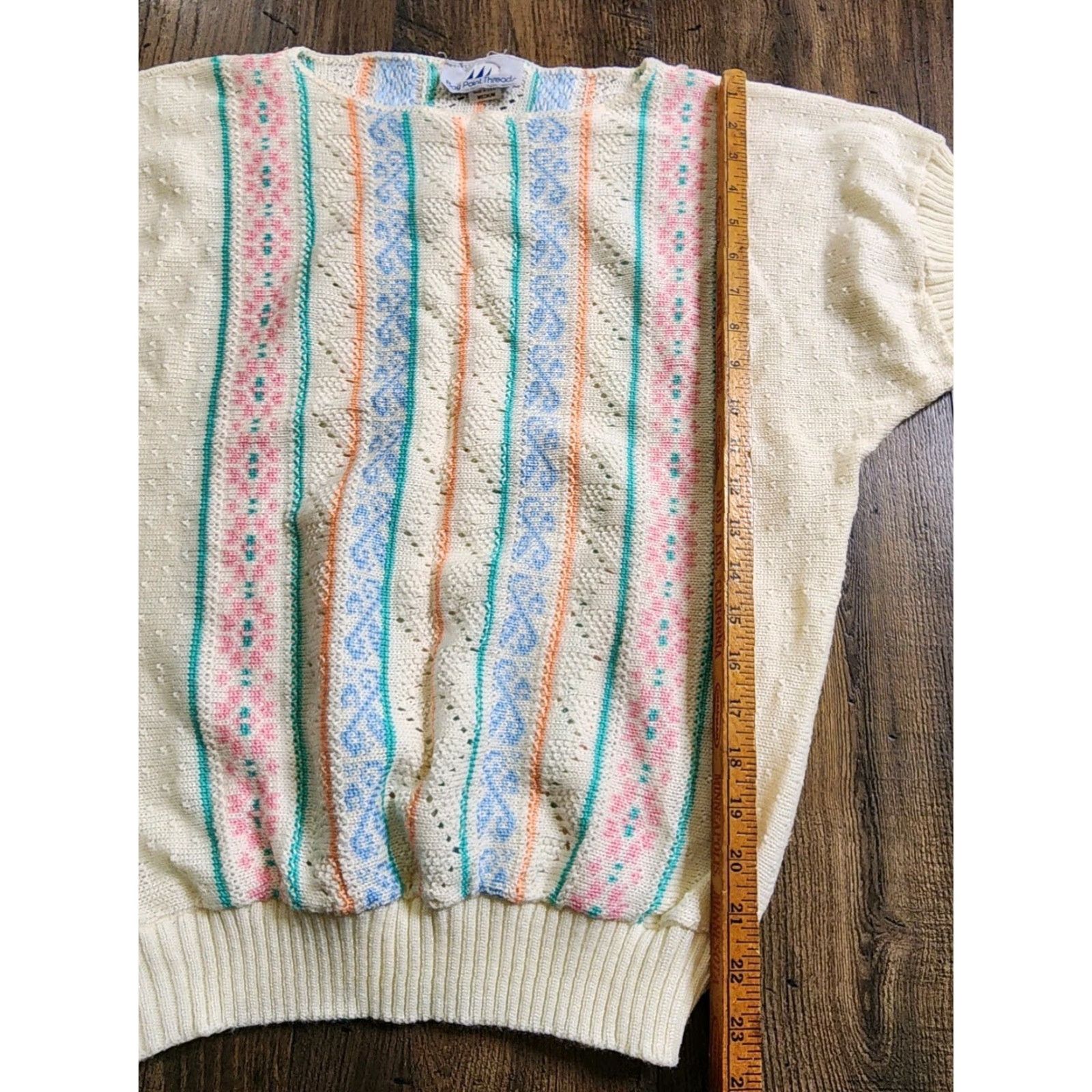 Vintage Vintage Womens M Pastel Cottagecore Short Sleeve Sweater Shirt Size M / US 6-8 / IT 42-44 - 4 Thumbnail
