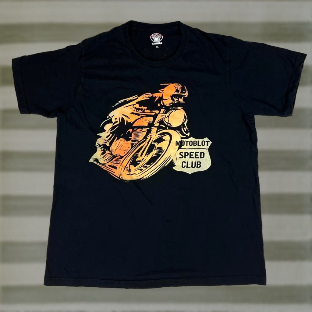 Speedo VINTAGE Cobra Motoblot Speed Club T-Shirt XL Adult Black Cotton Crew Neck Short Sleeve Double-Sided Men’s T-Shirt Mens Size US XL / EU 56 / 4 - 1 Thumbnail