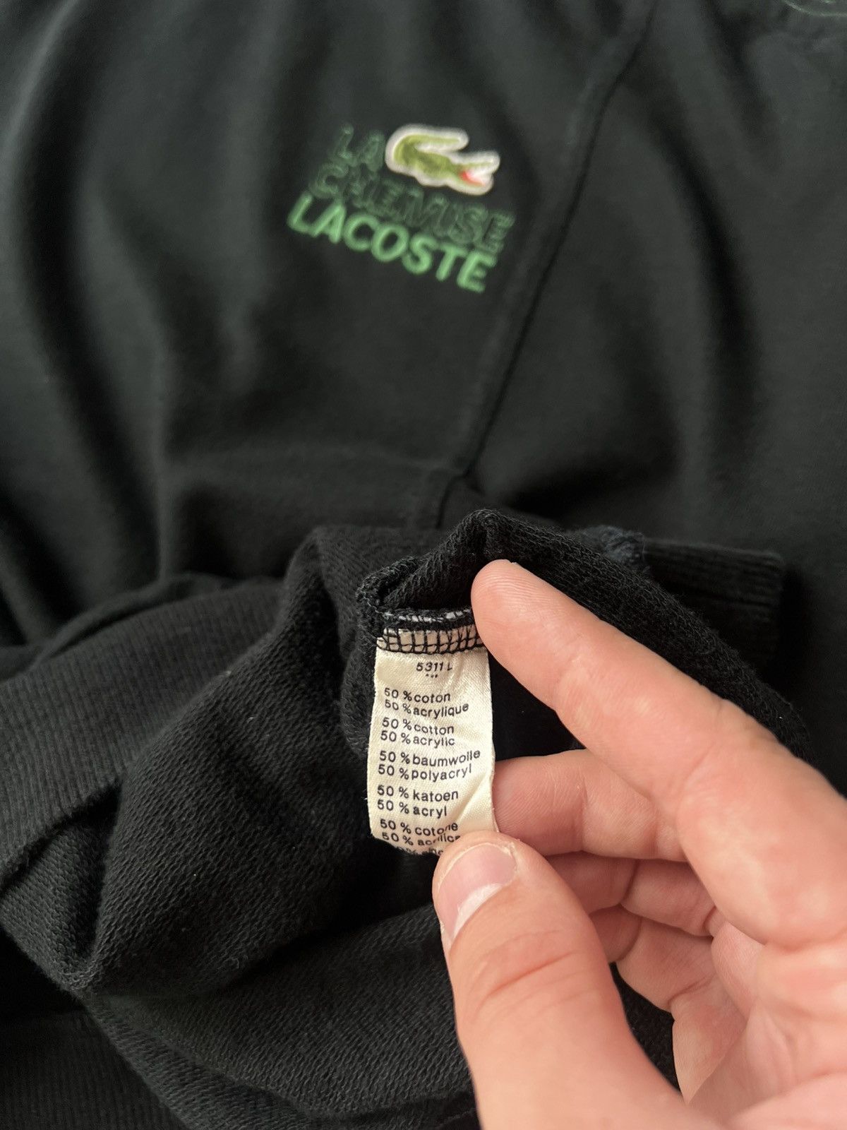Lacoste 🐊 Y2K Lacoste Vintage Sweatshirt 🇫🇷 Made In France Black XL Size US XL / EU 56 / 4 - 7 Thumbnail