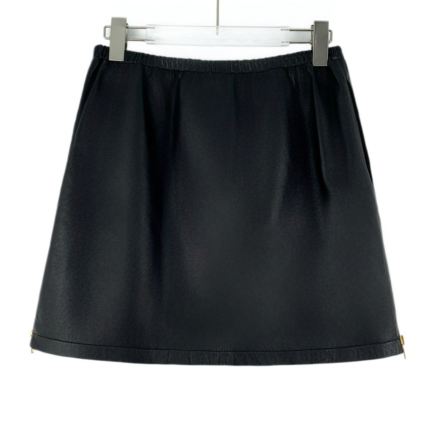 Celine Celine Arc Leather Skirt Black (40) Size 27" / US 4 / IT 40 - 2 Thumbnail