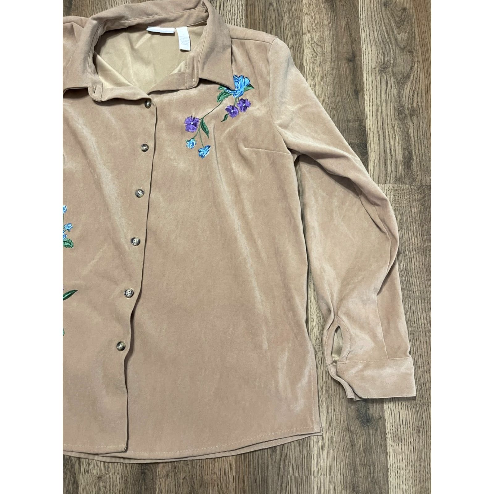 Vintage VINTAGE Cascade Blue Shirt, Women's Size Medium, Brown, Floral, Button Up, Long Sleeve Size M / US 6-8 / IT 42-44 - 4 Thumbnail
