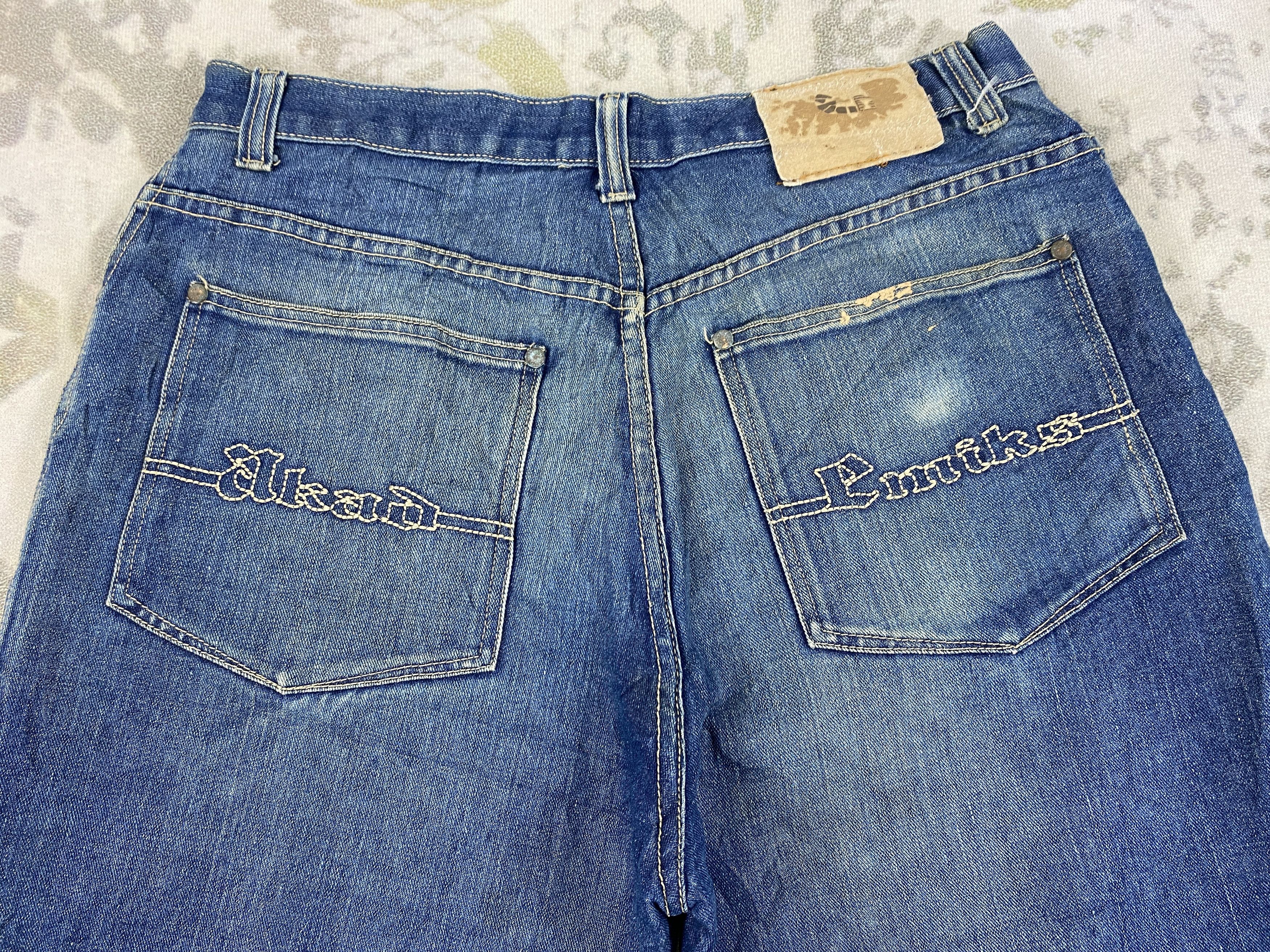 Japanese Brand Faded Blue Vintage akademiks Baggy Jeans 34x29.5- JN3813 Size US 34 / EU 50 - 4 Thumbnail