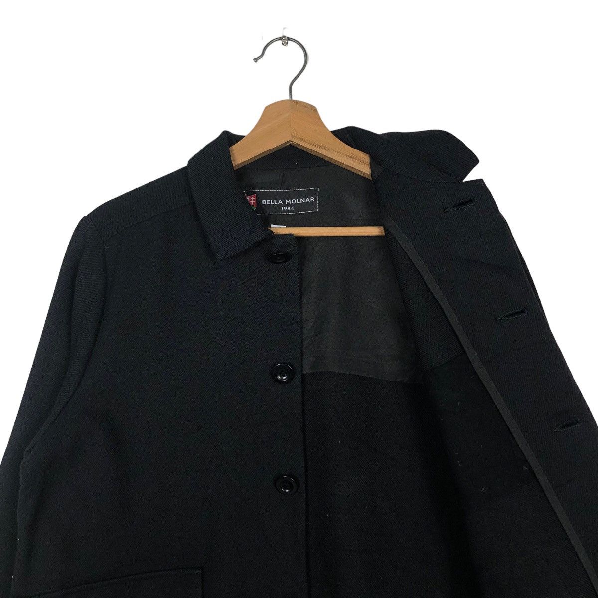 Issey Miyake 🔥Vintage Wool Button Jacket Bella Molnar 1984 Rich Black Size US M / EU 48-50 / 2 - 12 Thumbnail