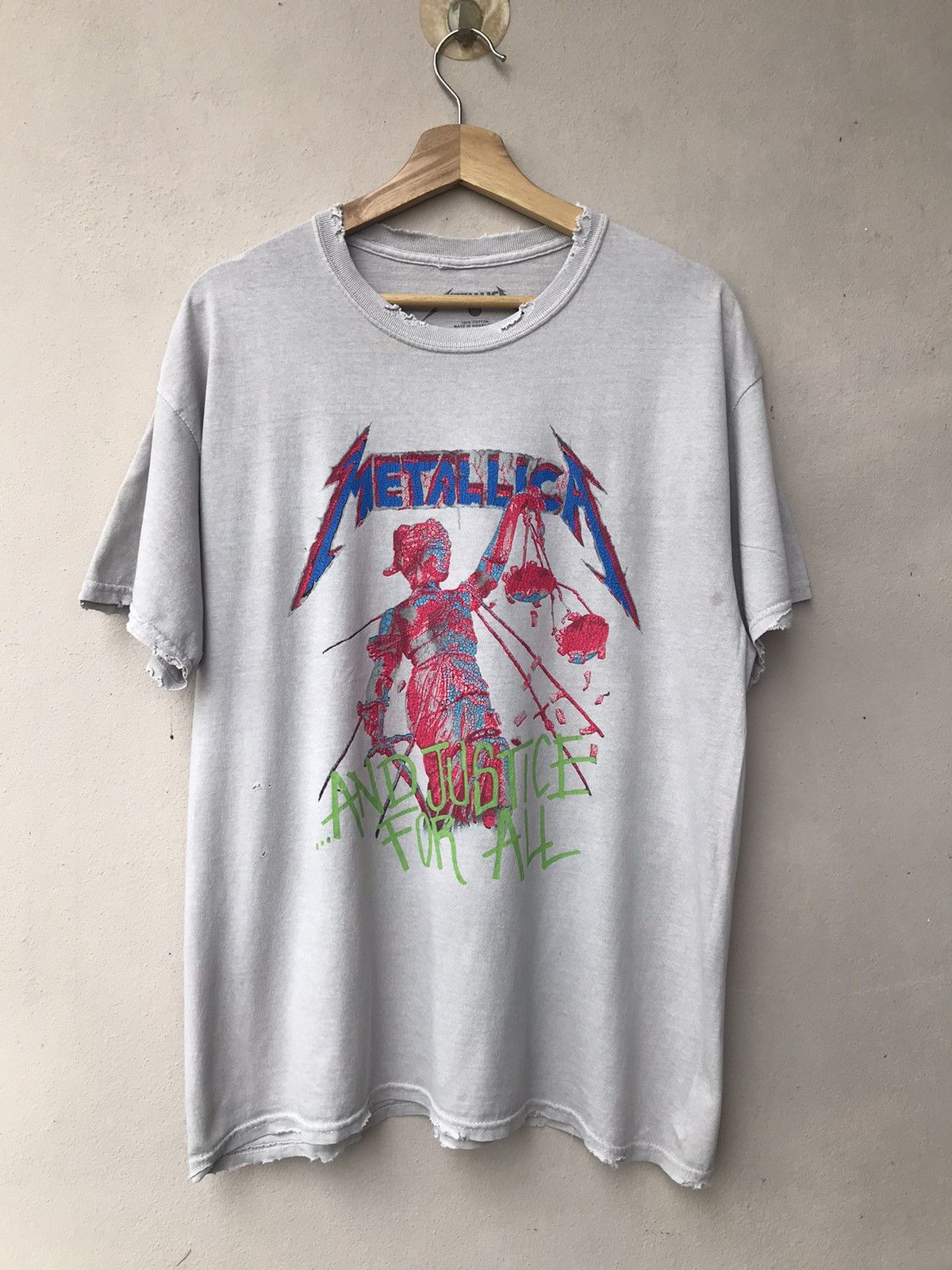 Band Tees Vintage Y2k Distressed Metallica And Justice For All Tee Size US M / EU 48-50 / 2 - 1 Thumbnail