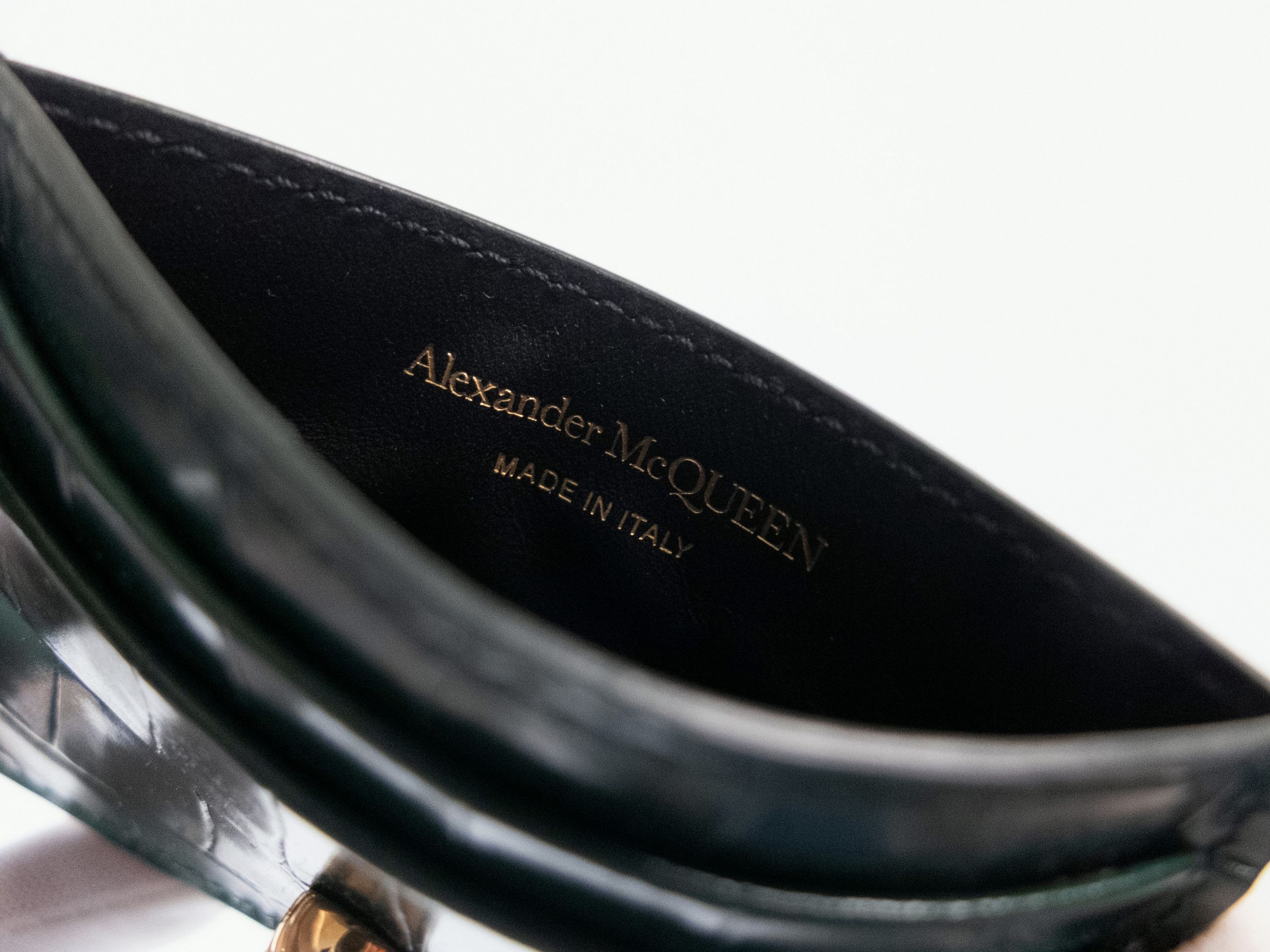 Alexander McQueen ALEXANDER MCQUEEN Skull green croc effect card holder q Size ONE SIZE - 6 Thumbnail
