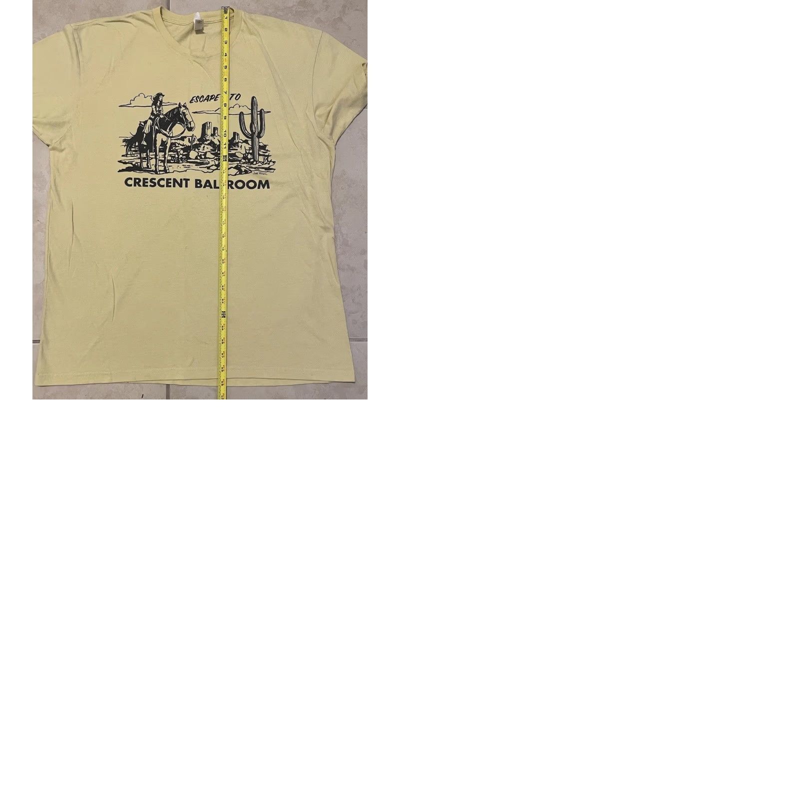 Vintage VINTAGE Crescent Ballroom Faded shirt XL Arizona Bar Cactus Beer Biker Grunge Y2K Cowboy Rock/Harley 80s Yellow T-Shirt Mens Size US XL / EU 56 / 4 - 9 Thumbnail