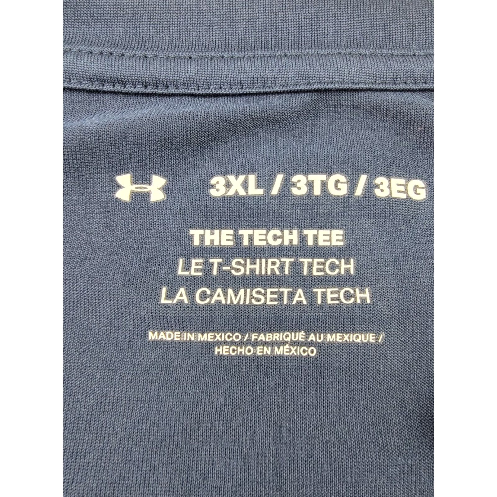Under Armour Under Armour Tech Tee Mens 3XL Blue Short Sleeve Lightweight Athletic Shirt Sports Gym Training Size US 39 - 3 Thumbnail