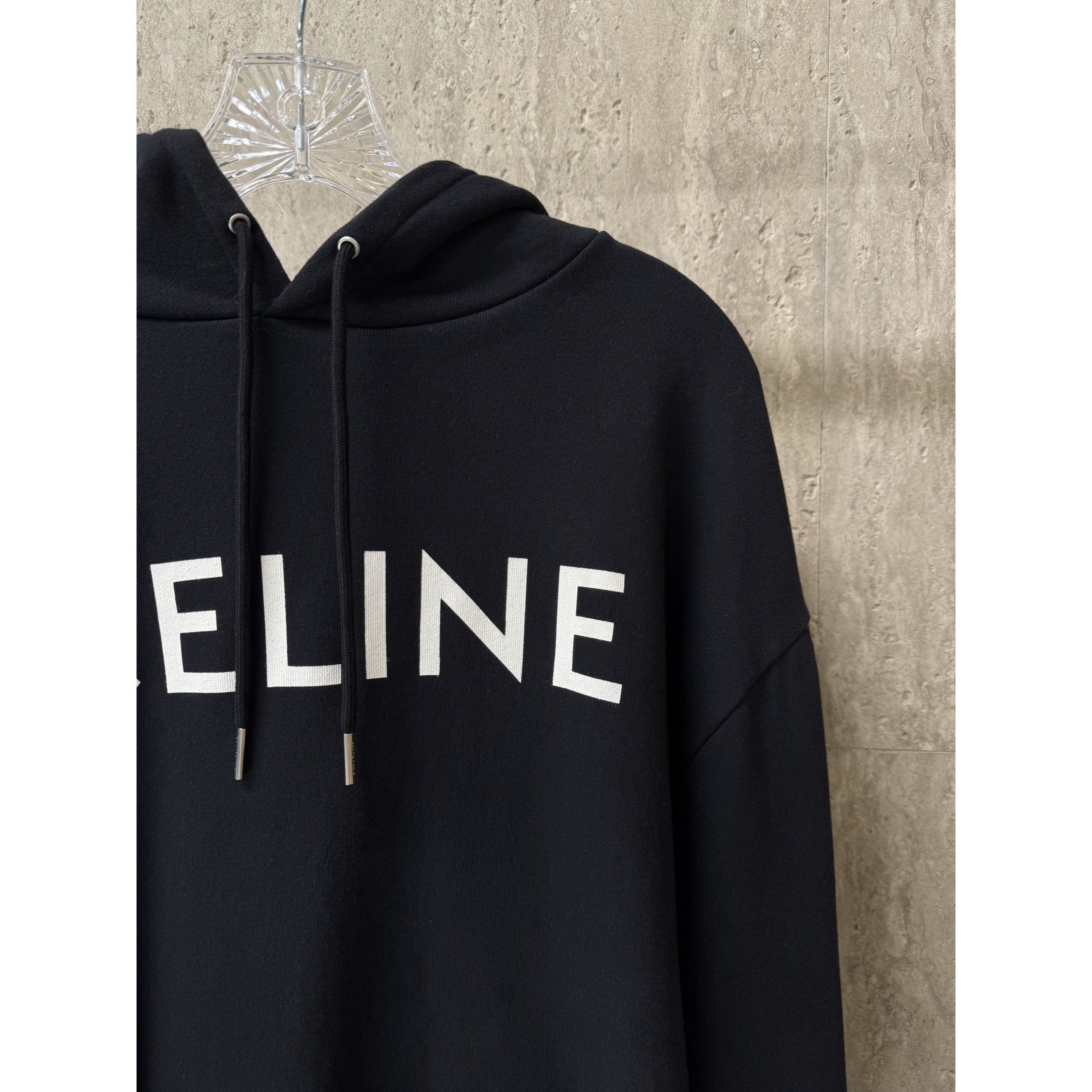 Celine Celine Paris Black Hoodie Sweatshirt XL 100% Cotton Unisex C Size XL / US 12-14 / IT 48-50 - 3 Thumbnail