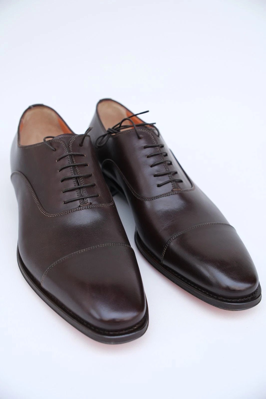 Santoni Santoni Brown Leather Oxford Shoes Brown EU 44 UK 10 US 11 Size US 11 / EU 44 - 2 Thumbnail