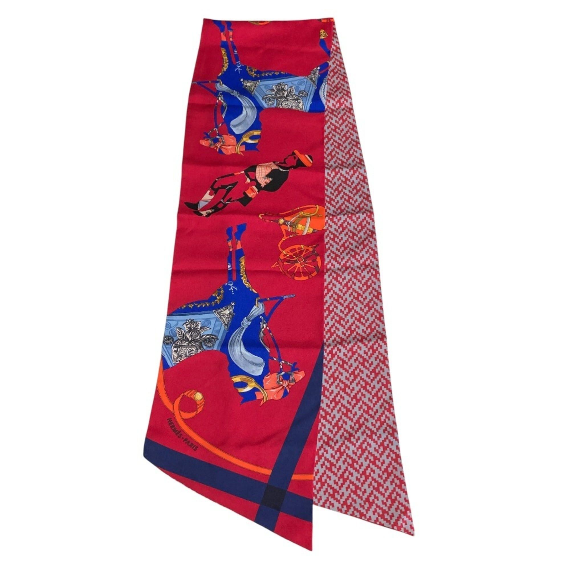 Hermes HERMES Silk Maxi Twilly TOUT EN CARRE Red Women's Size ONE SIZE - 1 Thumbnail