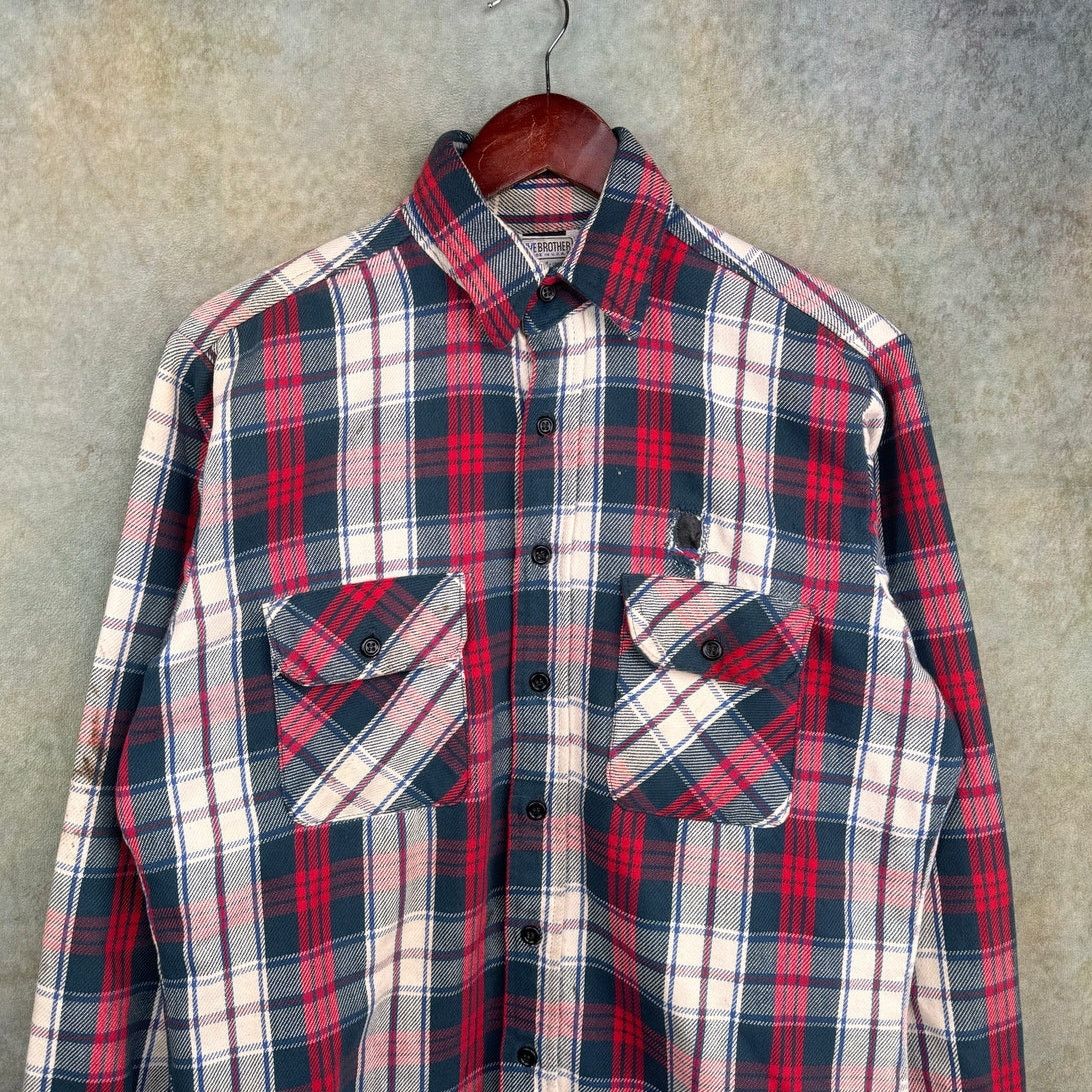 Vintage VTG 80s Red White Plaid Flannel Shirt Mens Sz M Five Brother Size US M / EU 48-50 / 2 - 2 Thumbnail