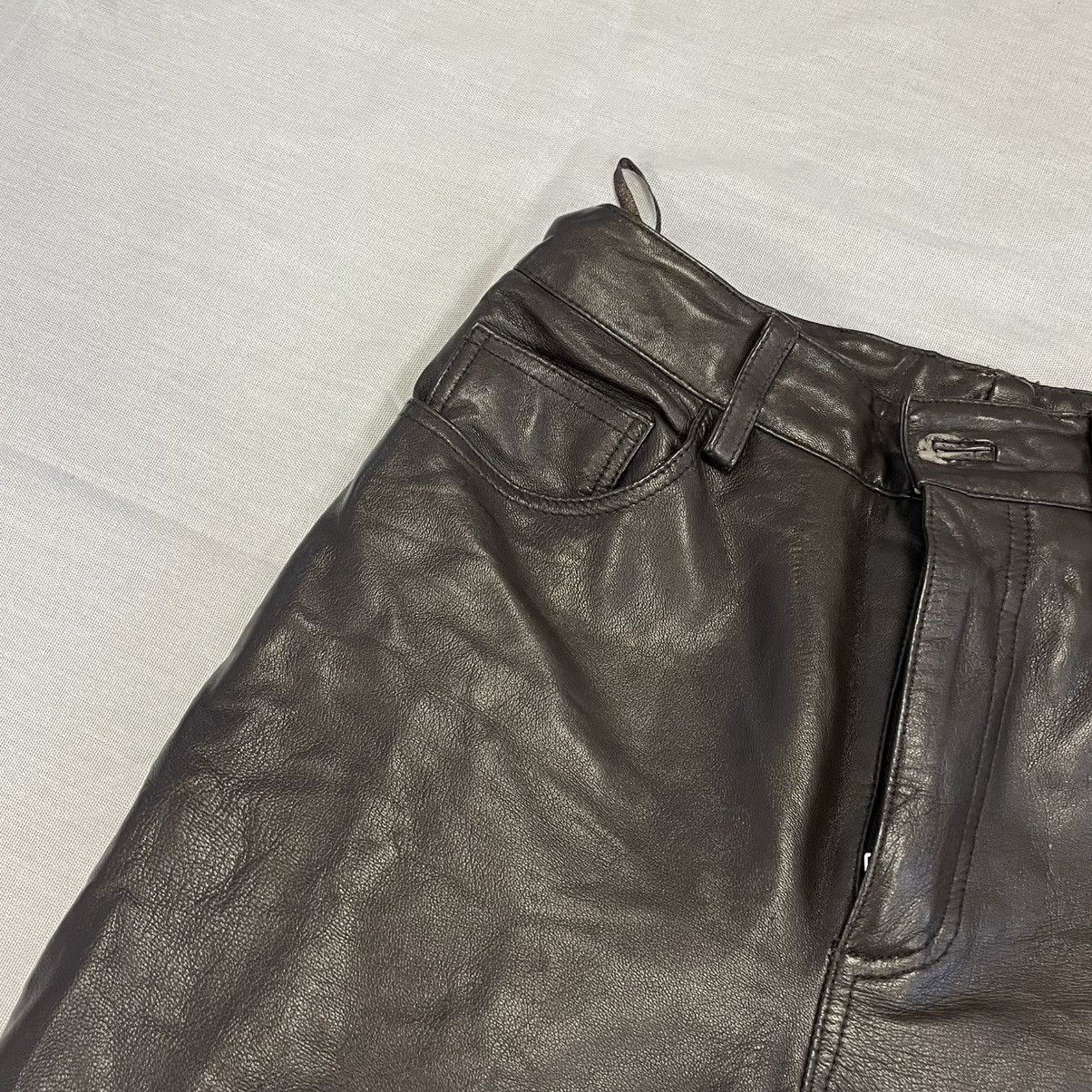 REMAIN Birger Christensen Remain brown leather straight leg pants trousers Size 27" / US 4 / IT 40 - 3 Thumbnail
