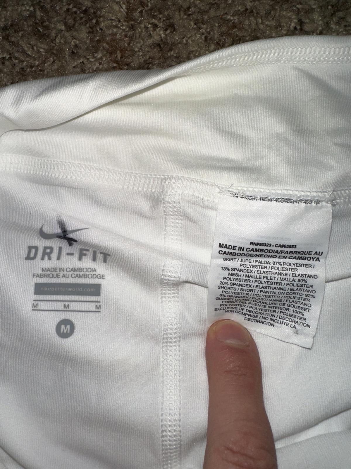 Nike Nike Court Women's Tennis Skort White Skirt W/ Compression Shorts Size 32" / US 10 / IT 46 - 3 Thumbnail