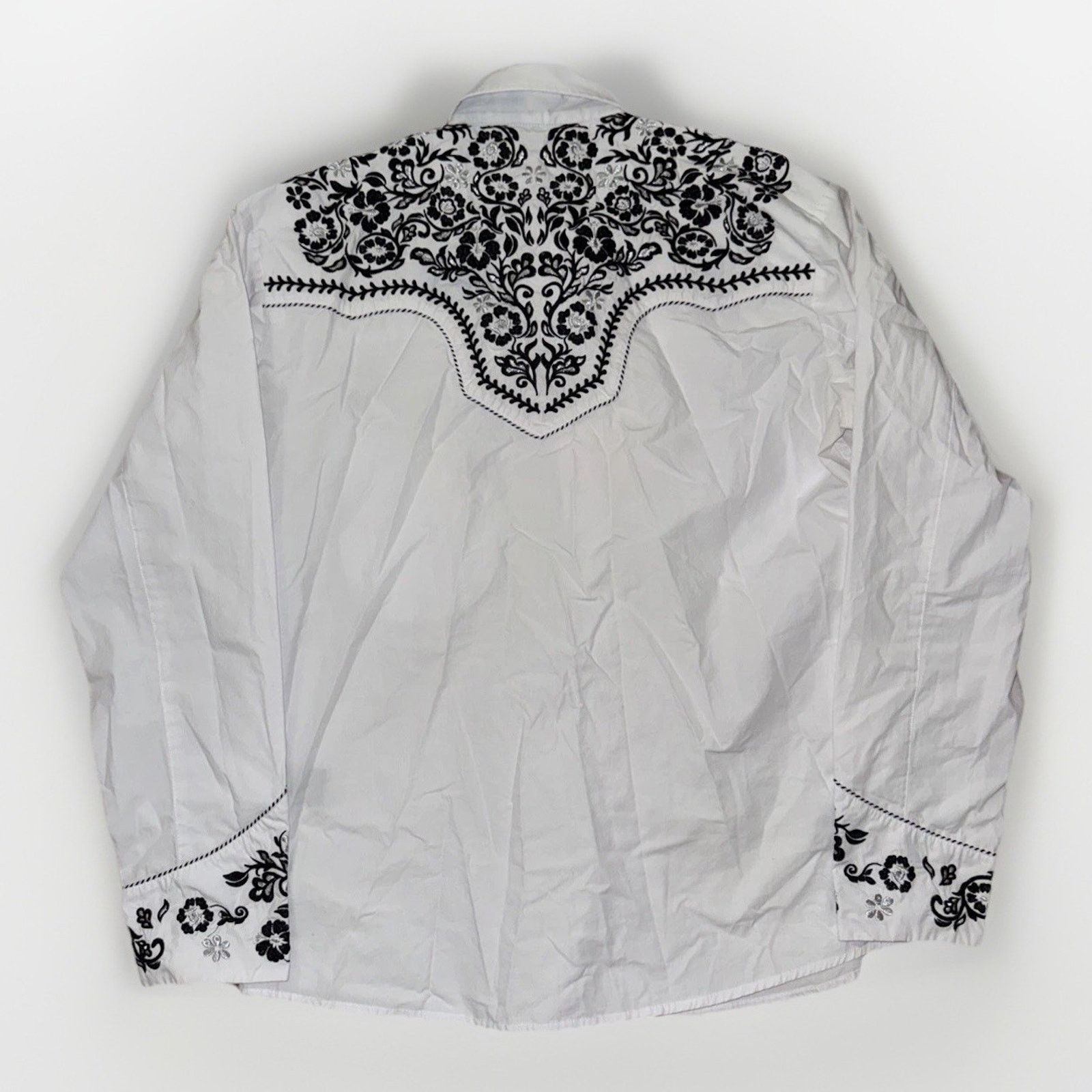 Vintage Salvaje Oeste Western Pearl Snap Shirt White L 22x28 Size US L / EU 52-54 / 3 - 5 Thumbnail