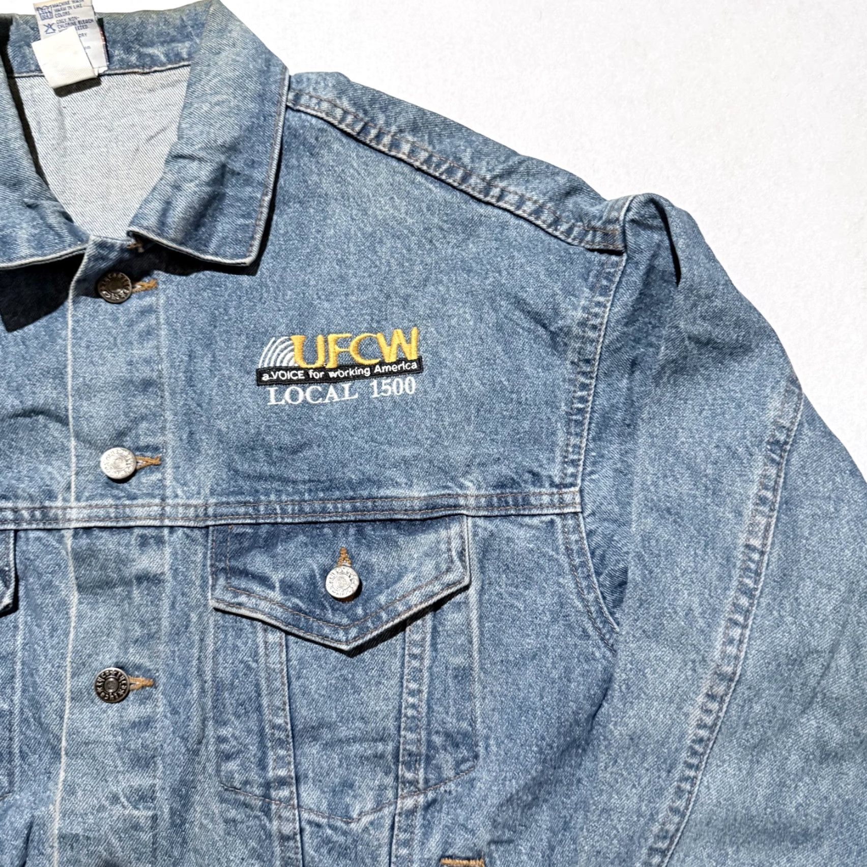 Denime Vintage Union Made Trucker Jacket Denim Pockets USA Made Retro - Medium Mens Jacket Blue Denim Trucker Jacket - Medium Size US M / EU 48-50 / 2 - 4 Thumbnail