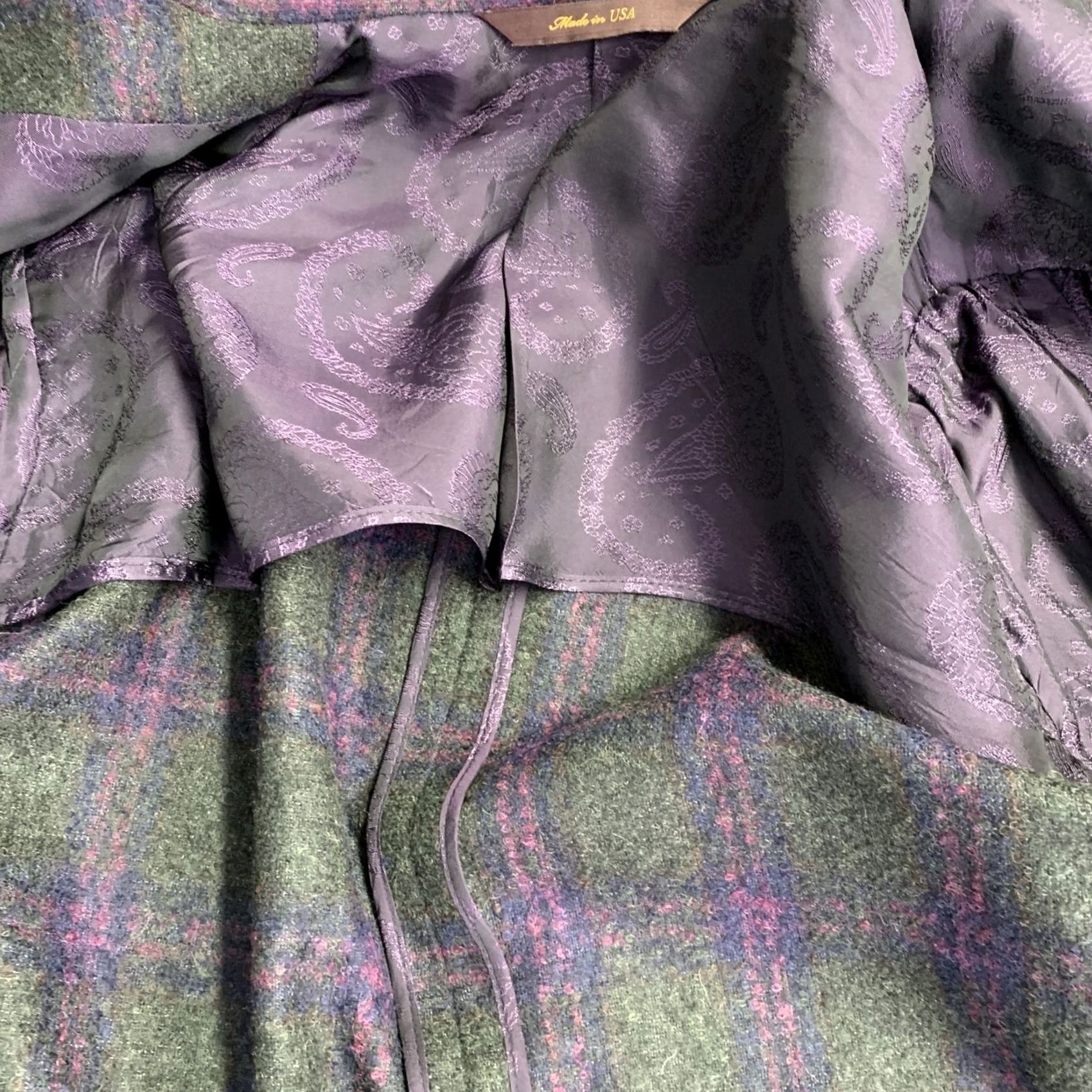 Robert Talbott ROBERT TALBOTT Sport Coat Green Purple Plaid Alpaca Wool Size 42 Regular Mens Size US XS / EU 42 / 0 - 7 Thumbnail
