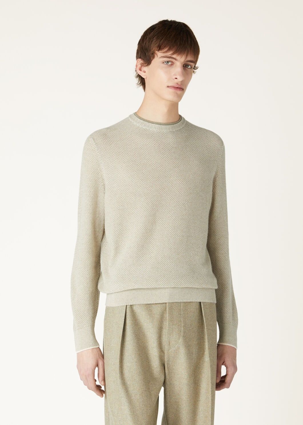 Loro Piana o1w1db10725 FAM7601 City Pull Crewneck Sweater Light Beige Size US M / EU 48-50 / 2 - 4 Thumbnail