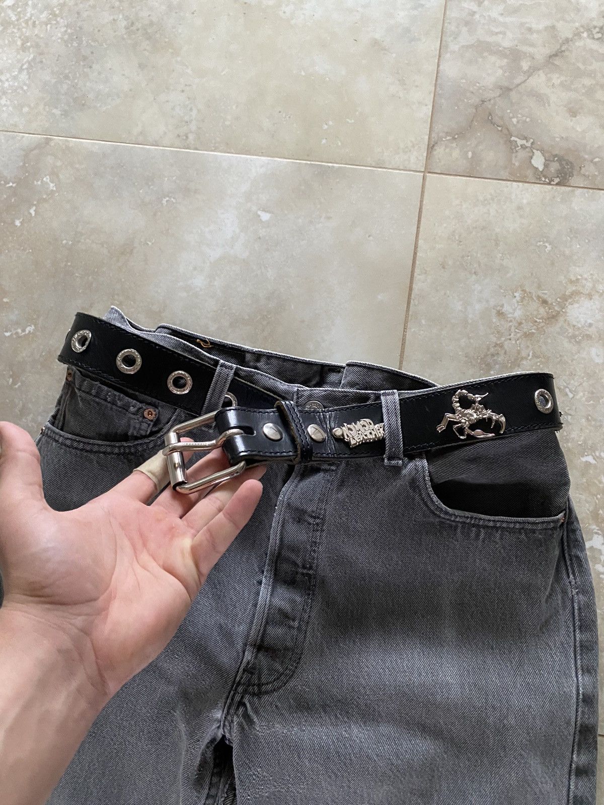 Other Vintage Leather Y2K Metal Belt Japanese Size ONE SIZE - 6 Thumbnail
