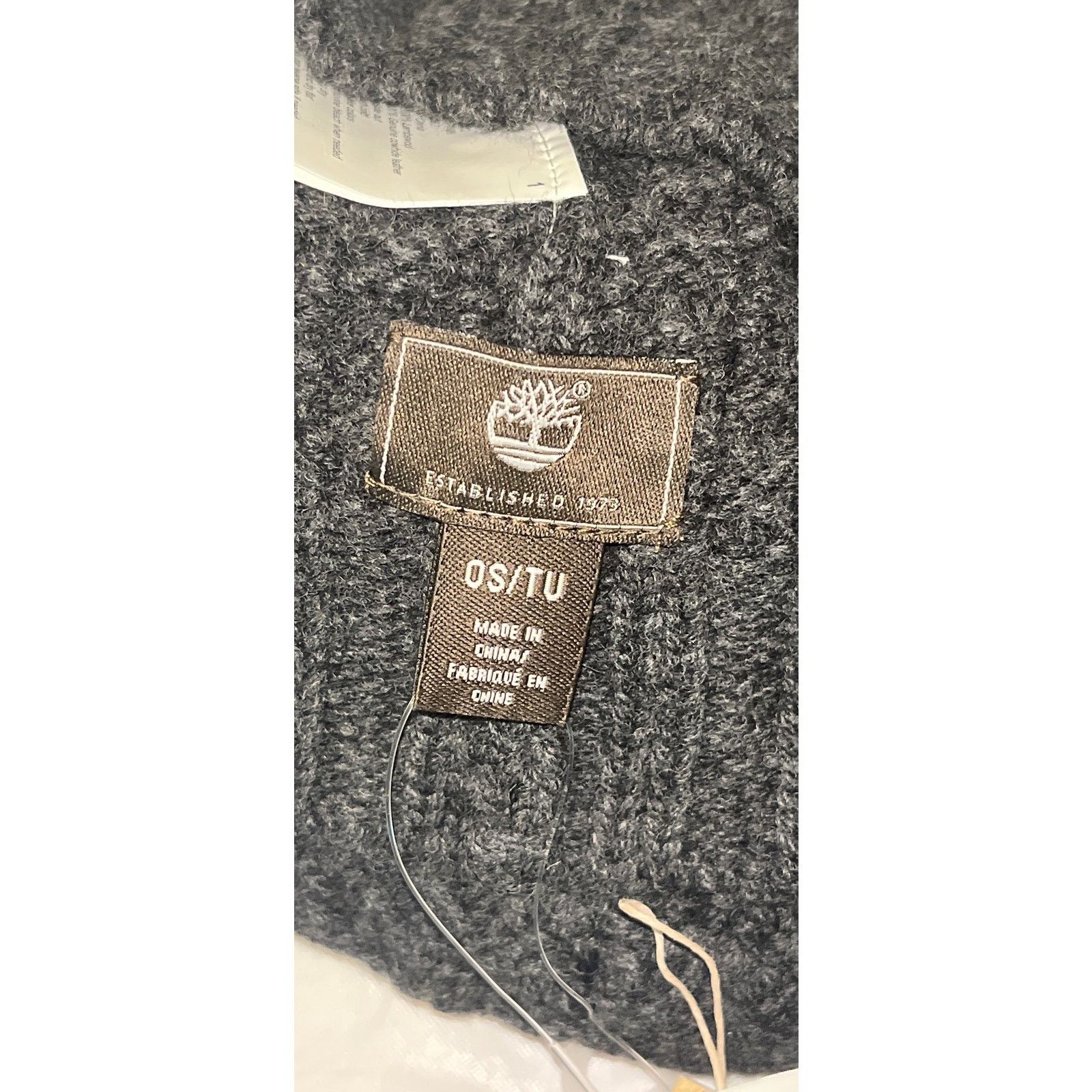 Timberland Timberland SLOUCHY KNIT BEANIE hat - Gray - Lambswool - NWT Size ONE SIZE - 6 Thumbnail