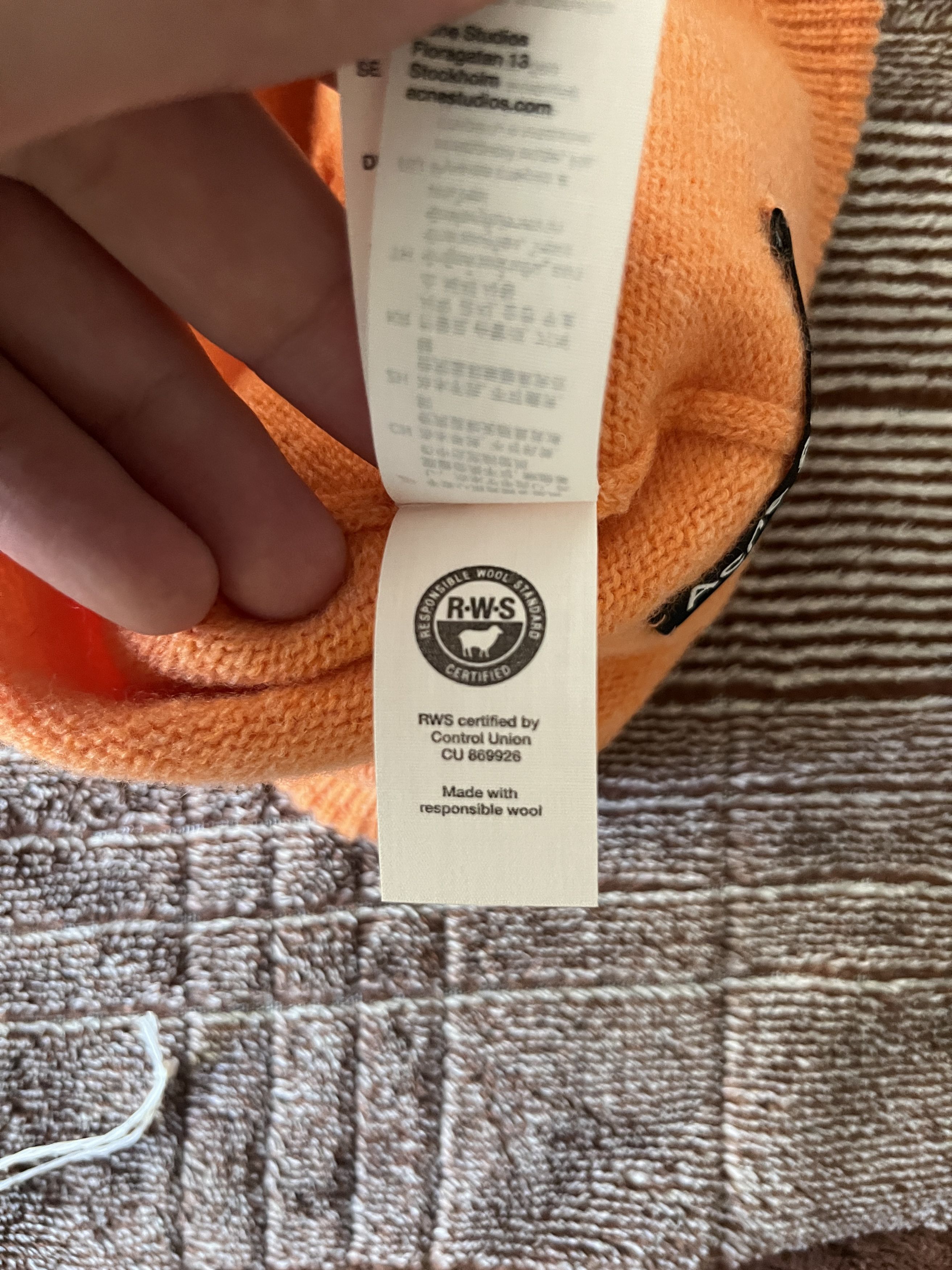 Acne Studios ACNE STUDIOS Orange Micro Patch Beanie Size ONE SIZE - 5 Thumbnail
