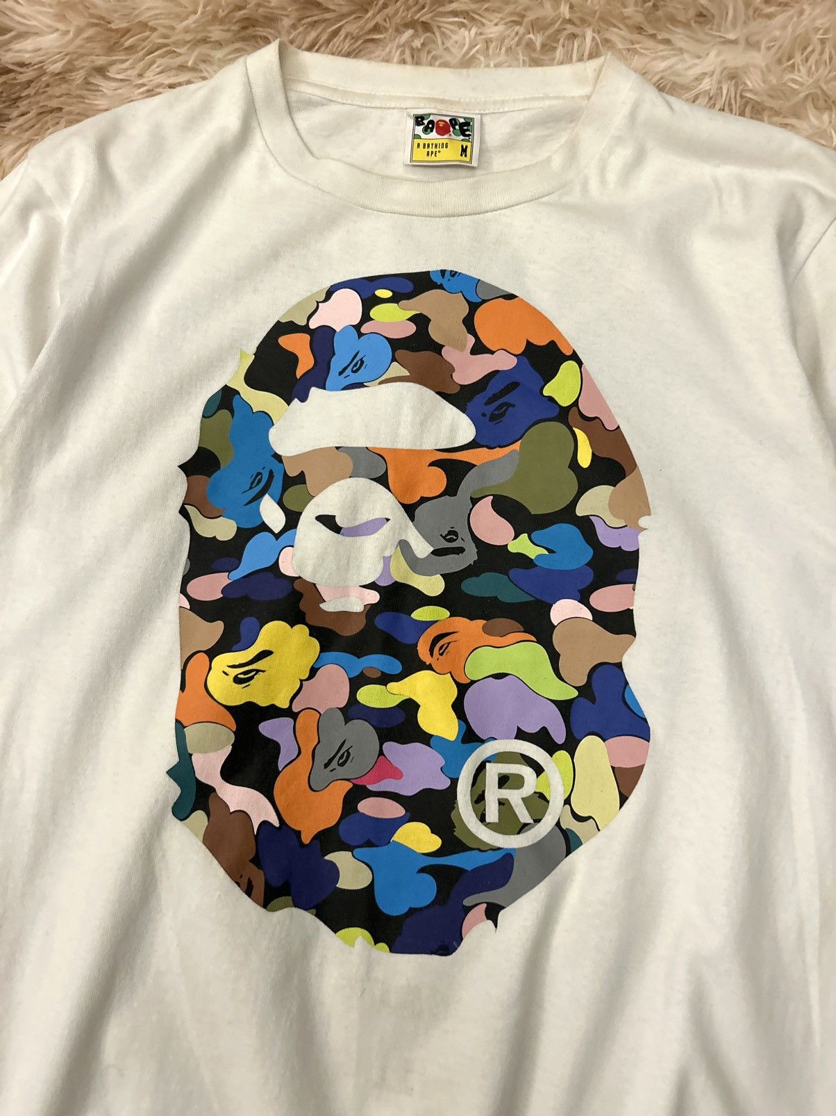 Bape BAPE MULTICOLOURED BIG BOTH SIDES HEAD LOGO TEE Size US M / EU 48-50 / 2 - 3 Thumbnail