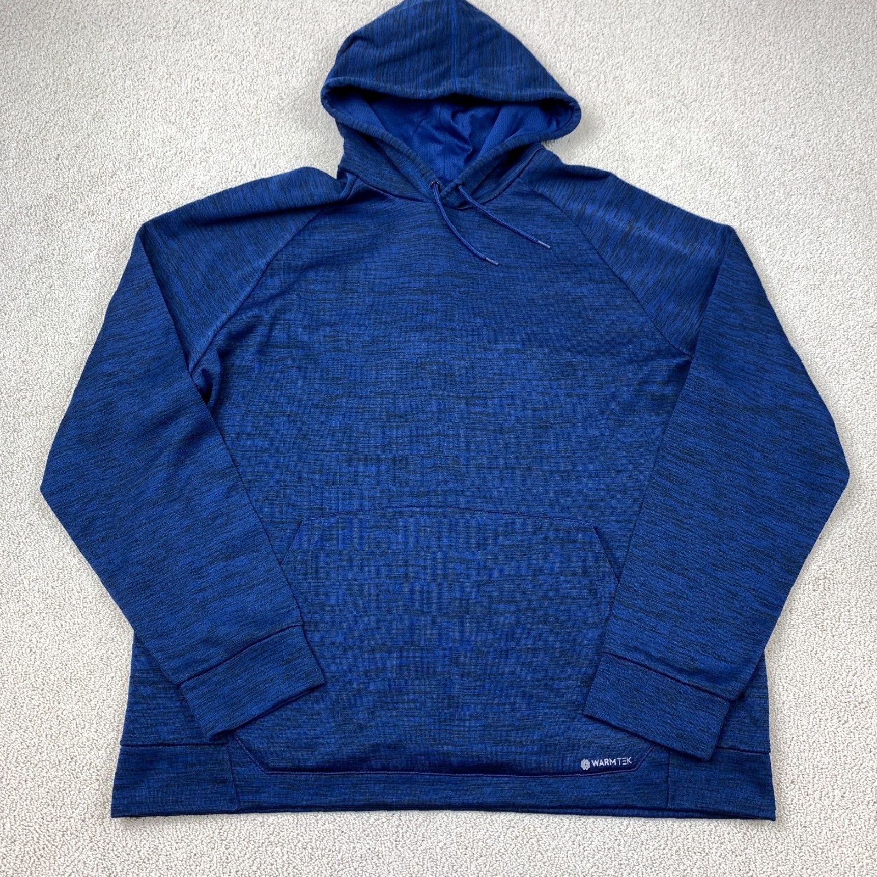 Tek Gear Men s XXL Blue Heather Hoodie Sweatshirt with Drawstring from TEK GEAR WarmTek Collection Grailed