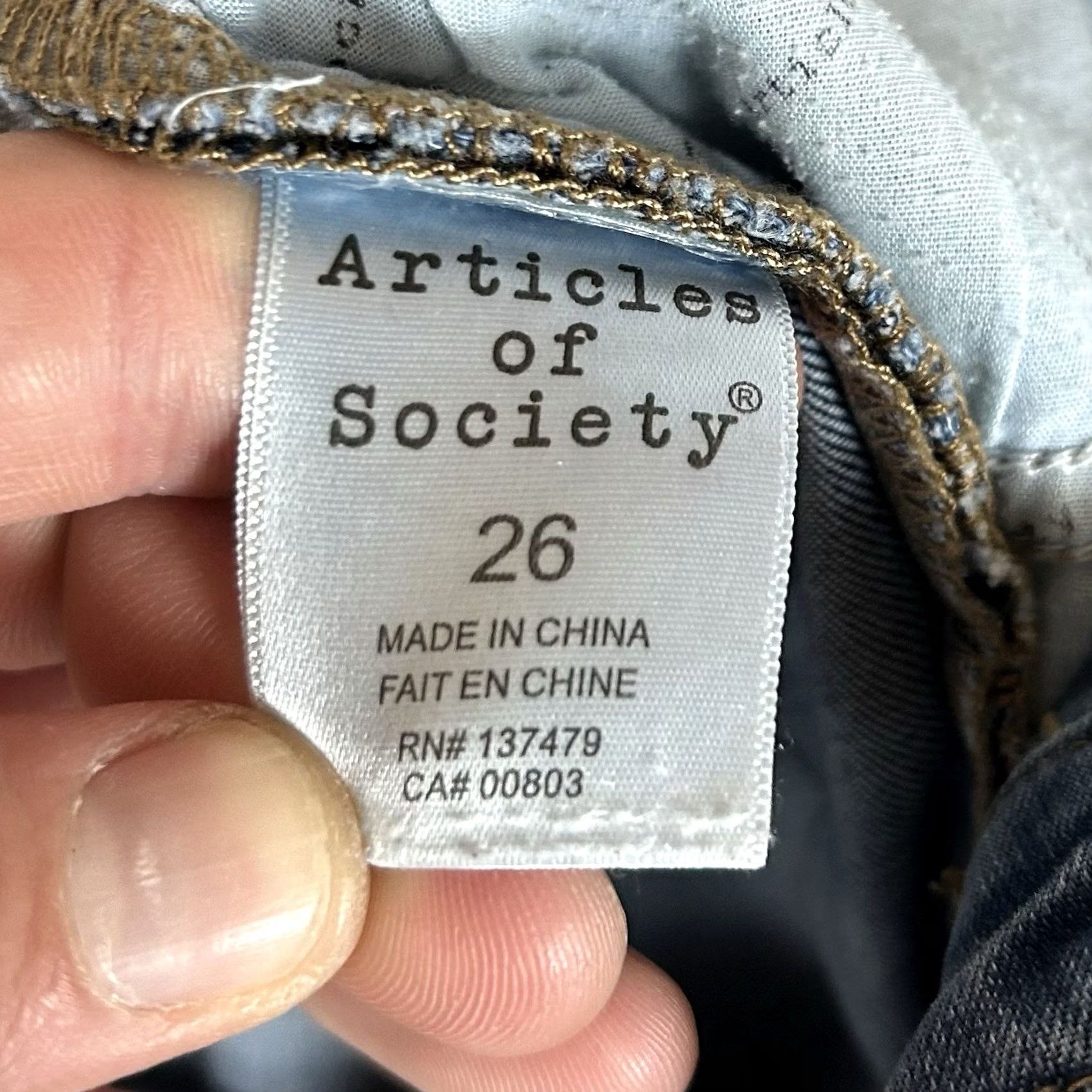 Vintage Articles Of Society Skinny Jeans Womens Size 26 Blue Denim Mid Rise 90s City Festival Hipster Logo Mya Size 26" / US 2 / IT 38 - 6 Thumbnail