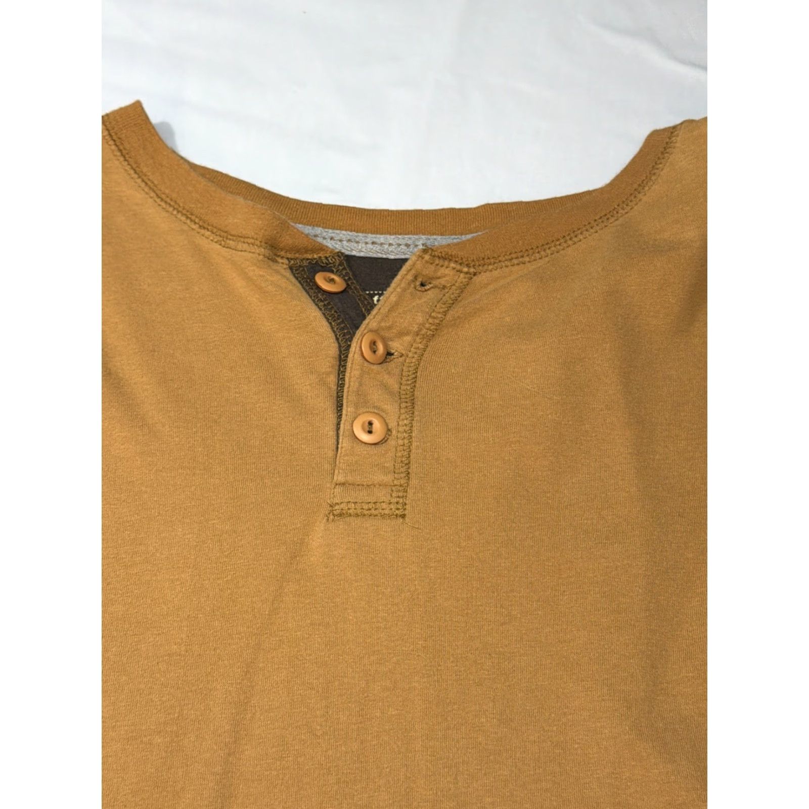 Vintage VINTAGE Ruff Hewn Henley Shirt XL Mens Brown Cotton 90s Grunge Button Neck Pullover Well Worn Relaxed Casual Workwear - Mens Size US XL / EU 56 / 4 - 4 Thumbnail