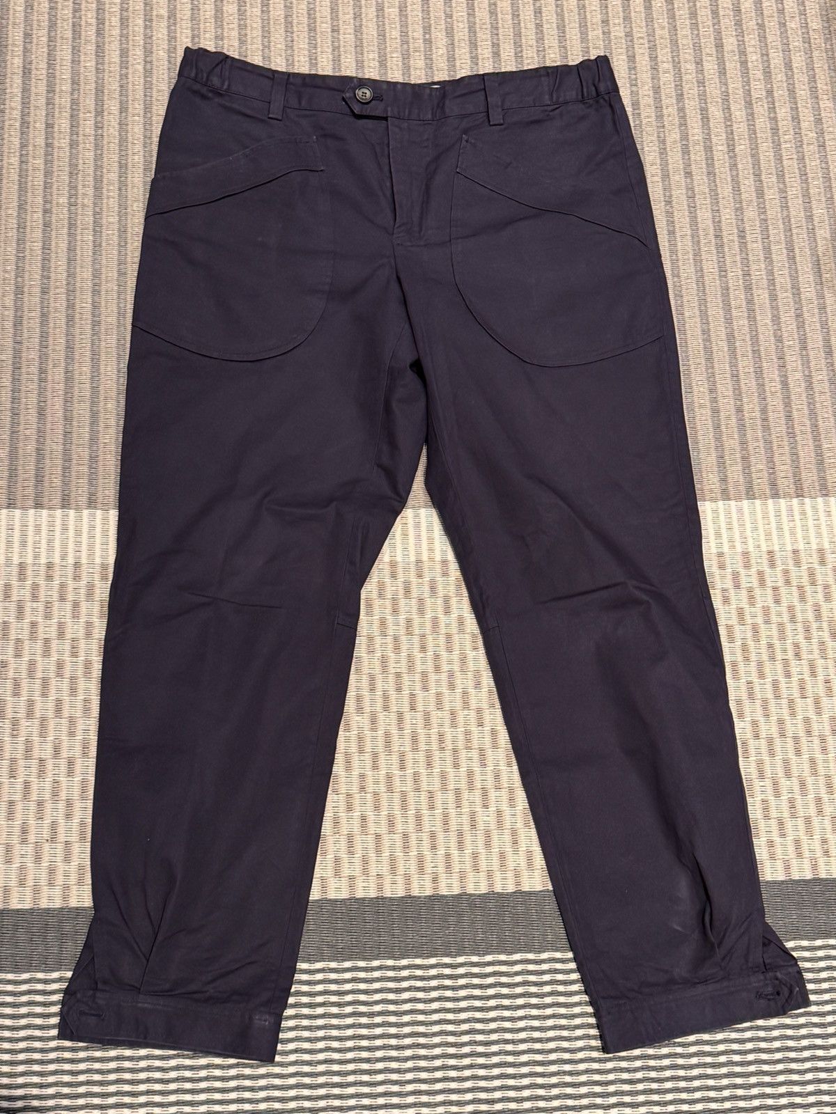 Lanvin Lanvin Navy Cotton Tapered Pants, Patch Pockets – Size 50 Size US 34 / EU 50 - 1 Thumbnail