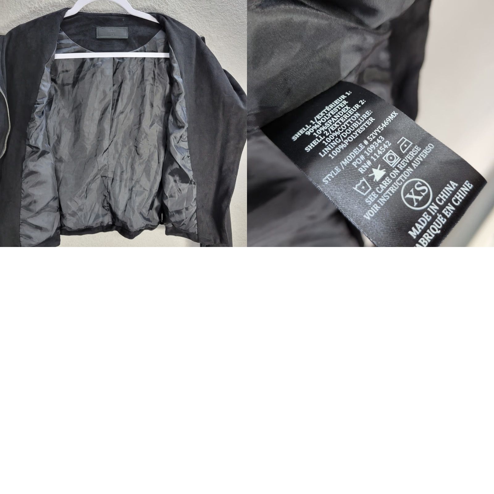 Vintage VINTAGE SL8 Women's Jacket Motorcycle Black XS Lined Faux Suede Zip Up Cowl Neck NWT Womens Size XS / US 0-2 / IT 36-38 - 8 Thumbnail