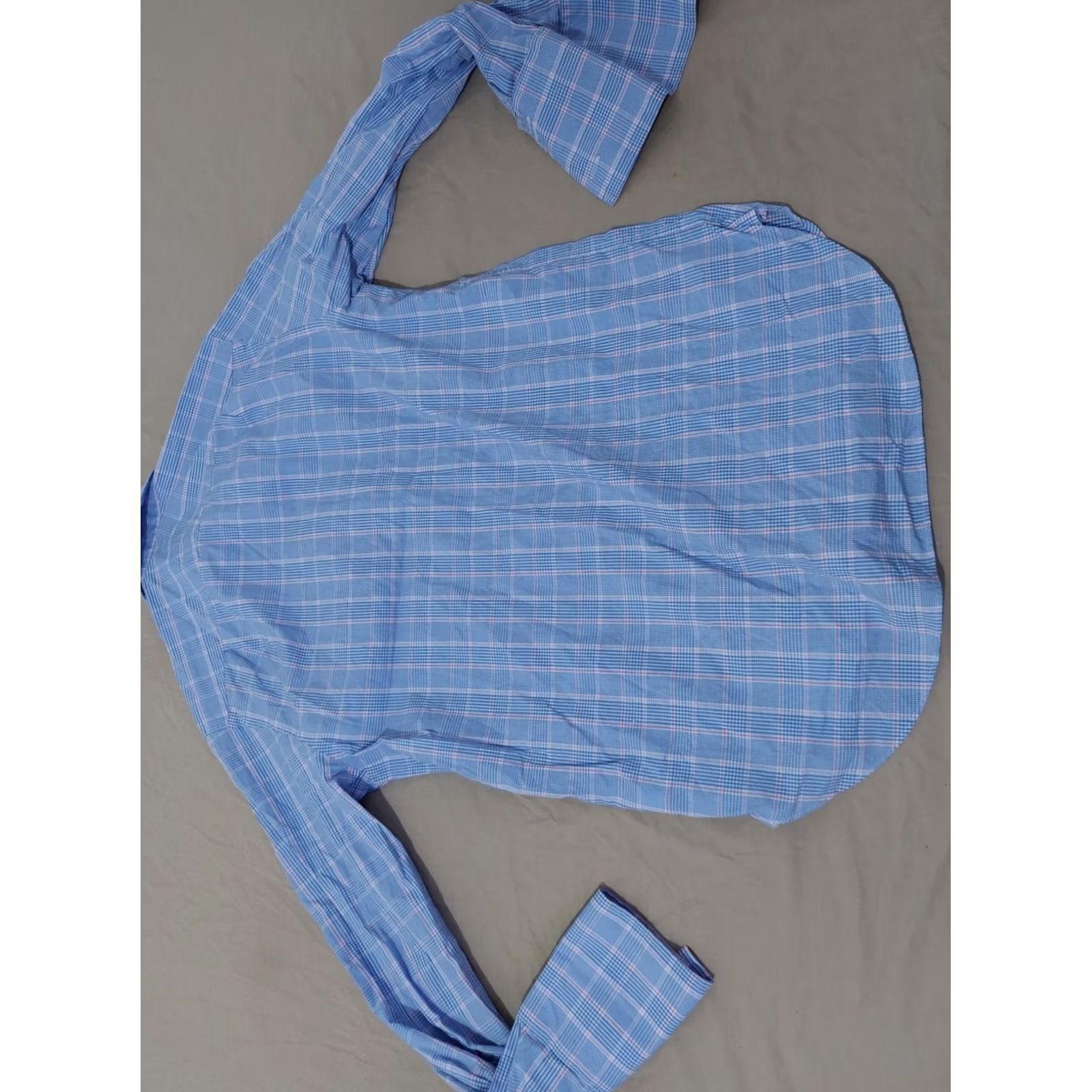 Charles Tyrwhitt Charles Tyrwhitt Mens Dress Shirt 16 35 Blue Button Cotton Size 42R - 6 Thumbnail